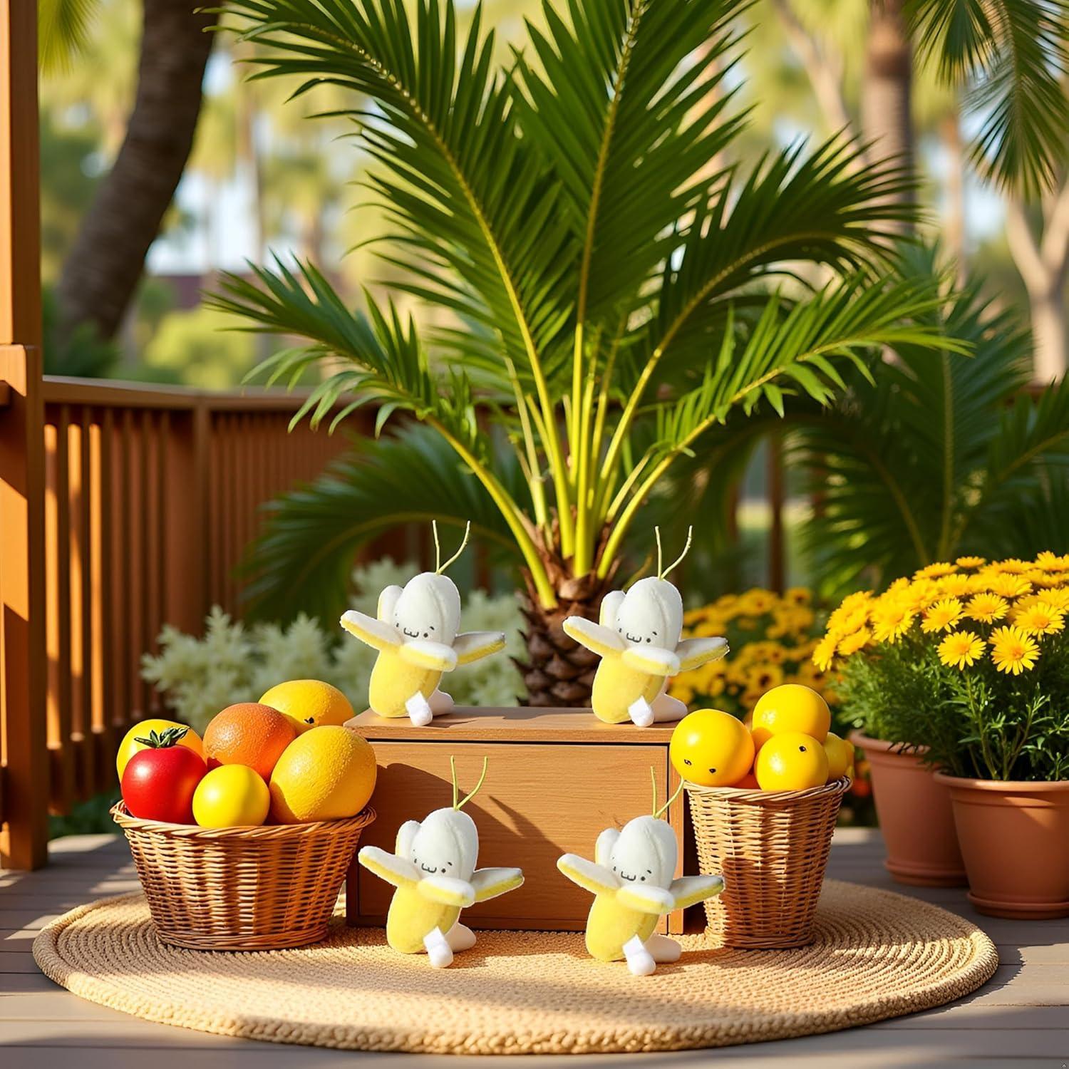 4 Muñecos de Plátano de Peluche Amarillo Jinshining 5 cm