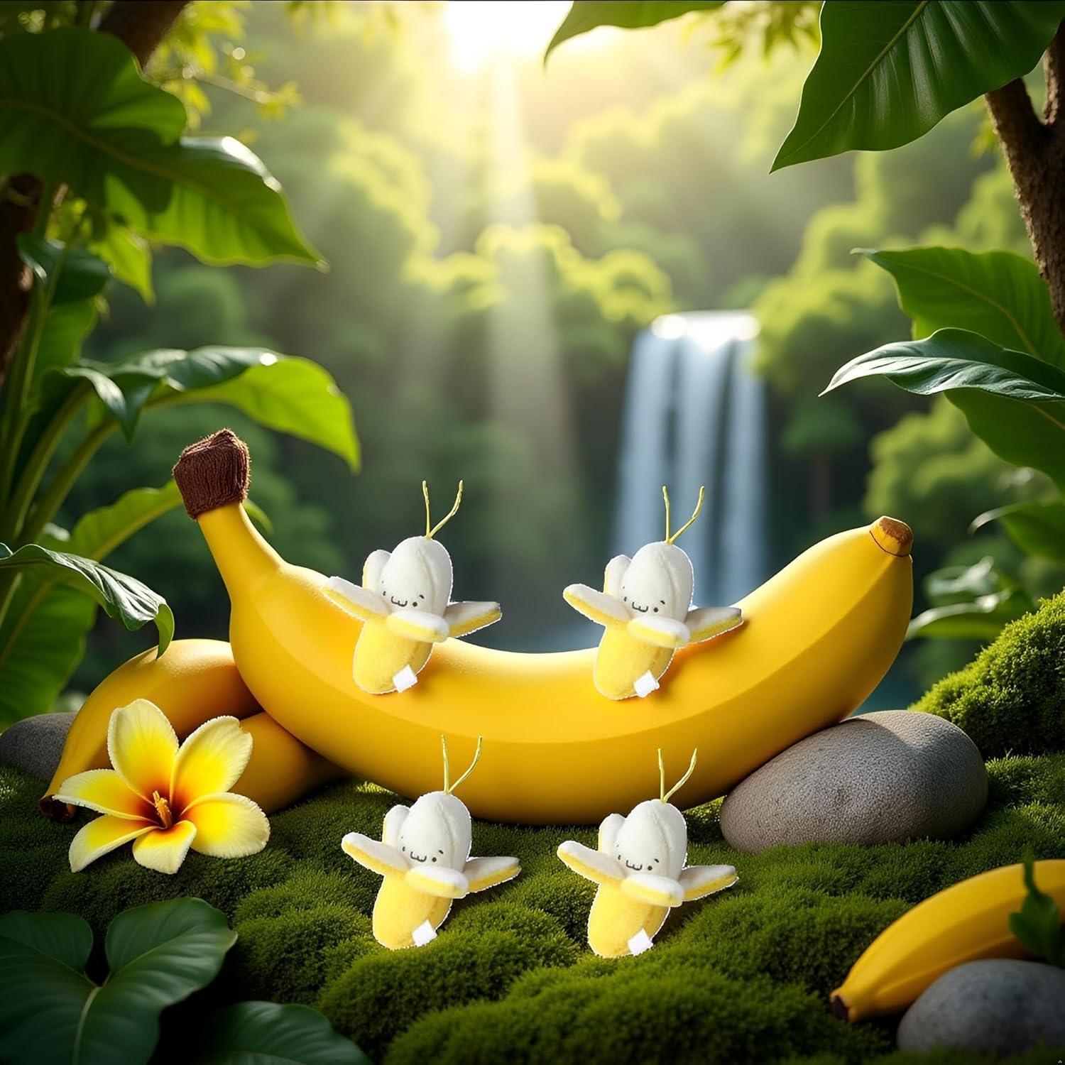 4 Muñecos de Plátano de Peluche Amarillo Jinshining 5 cm