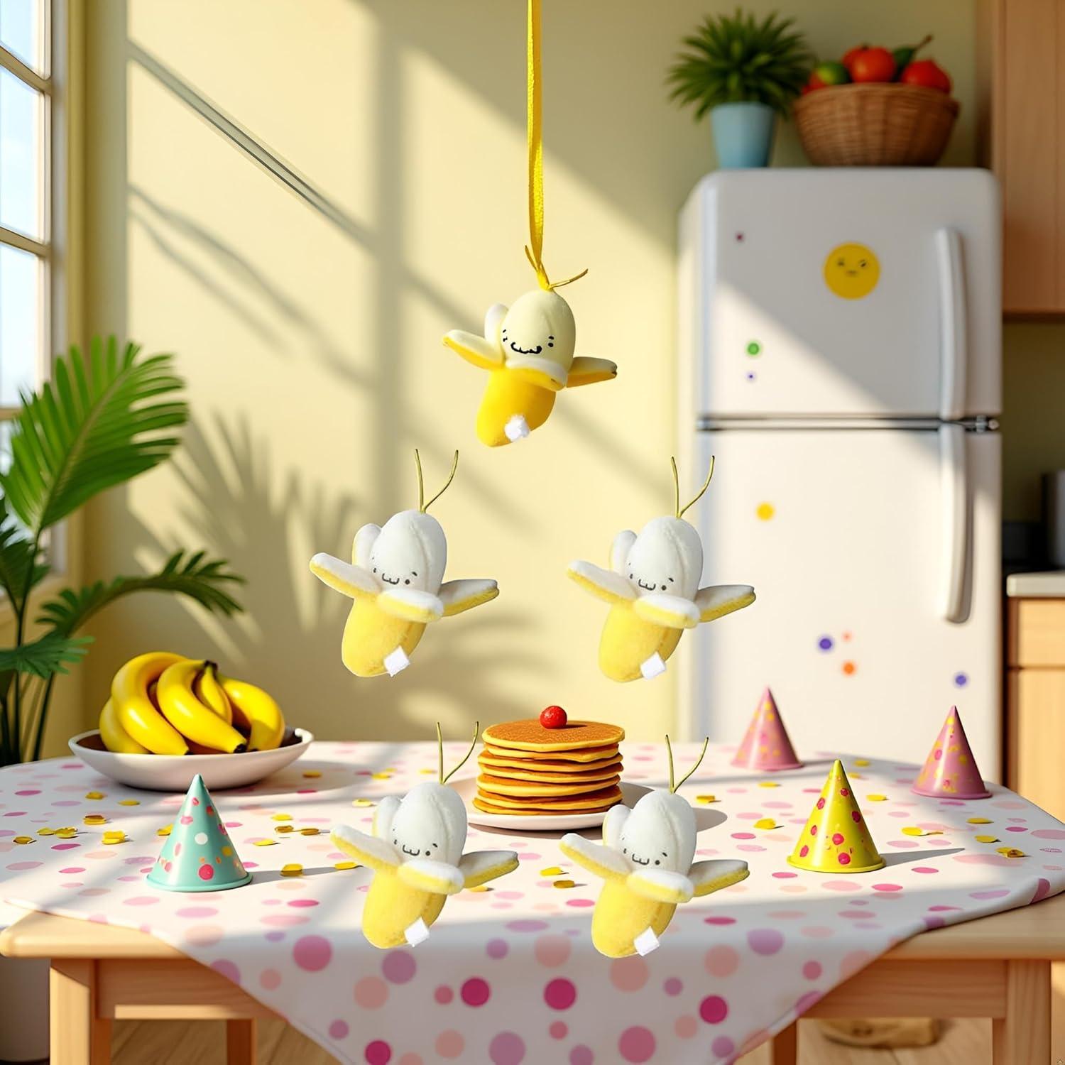 4 Muñecos de Plátano de Peluche Amarillo Jinshining 5 cm