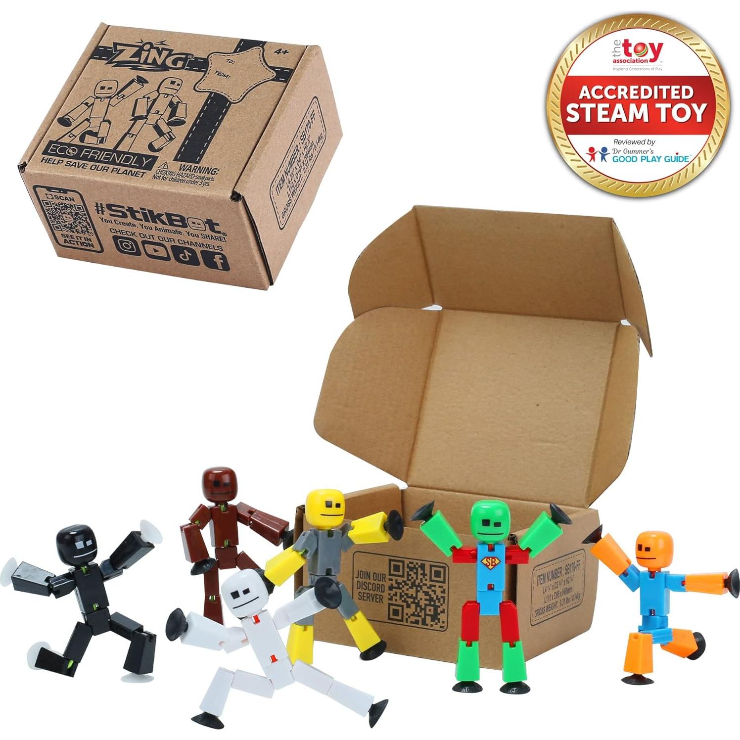 Paquete de 6 Figuras de Acción Stikbot Zing - Animación Stop Motion