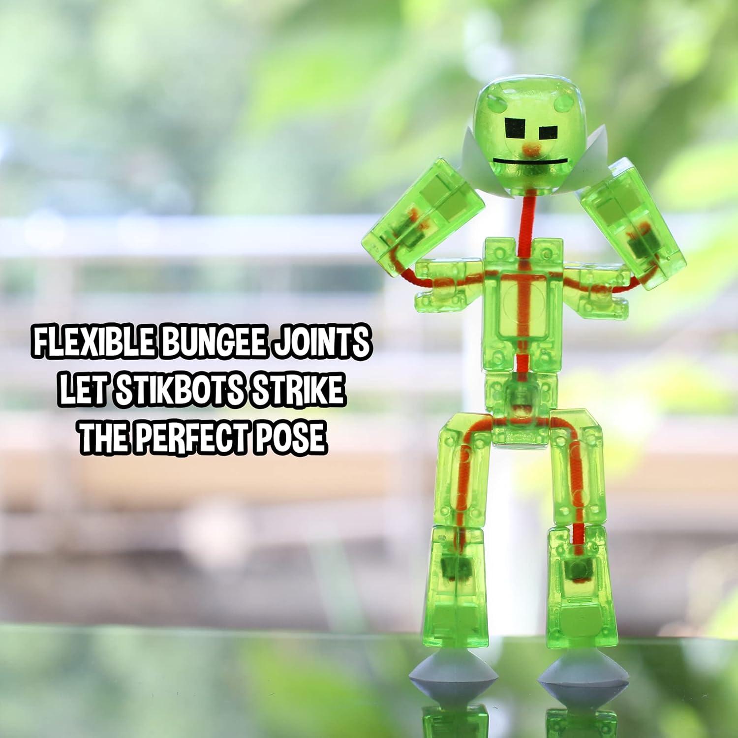 Set de 4 Figuras Stikbot Transparentes + Trípode Zing