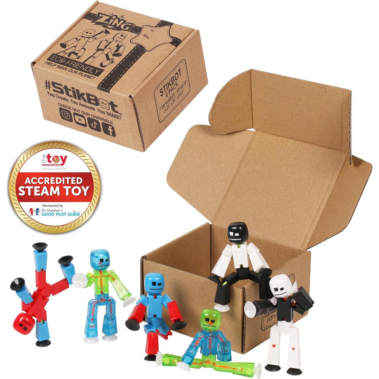 Conjunto de Figuras de Acción Stikbot Zing - 6 Piezas Stop Motion