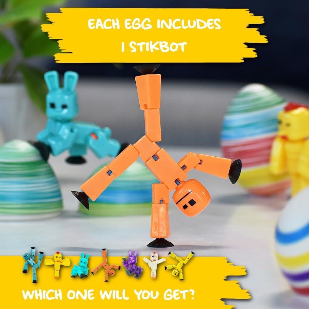 HuevoMágico StikBot - Set de 6 Huevos Decorativos para Pascua