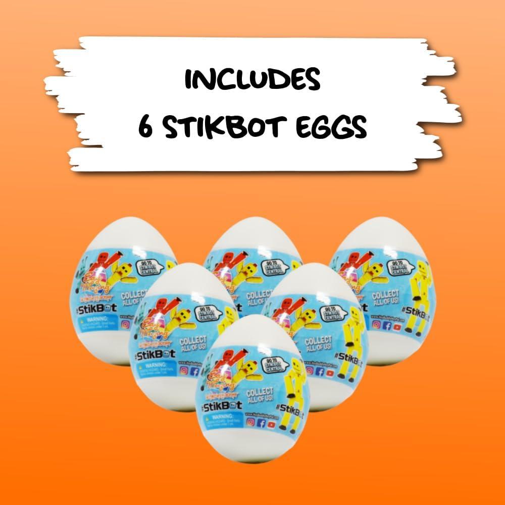 HuevoMágico StikBot - Set de 6 Huevos Decorativos para Pascua