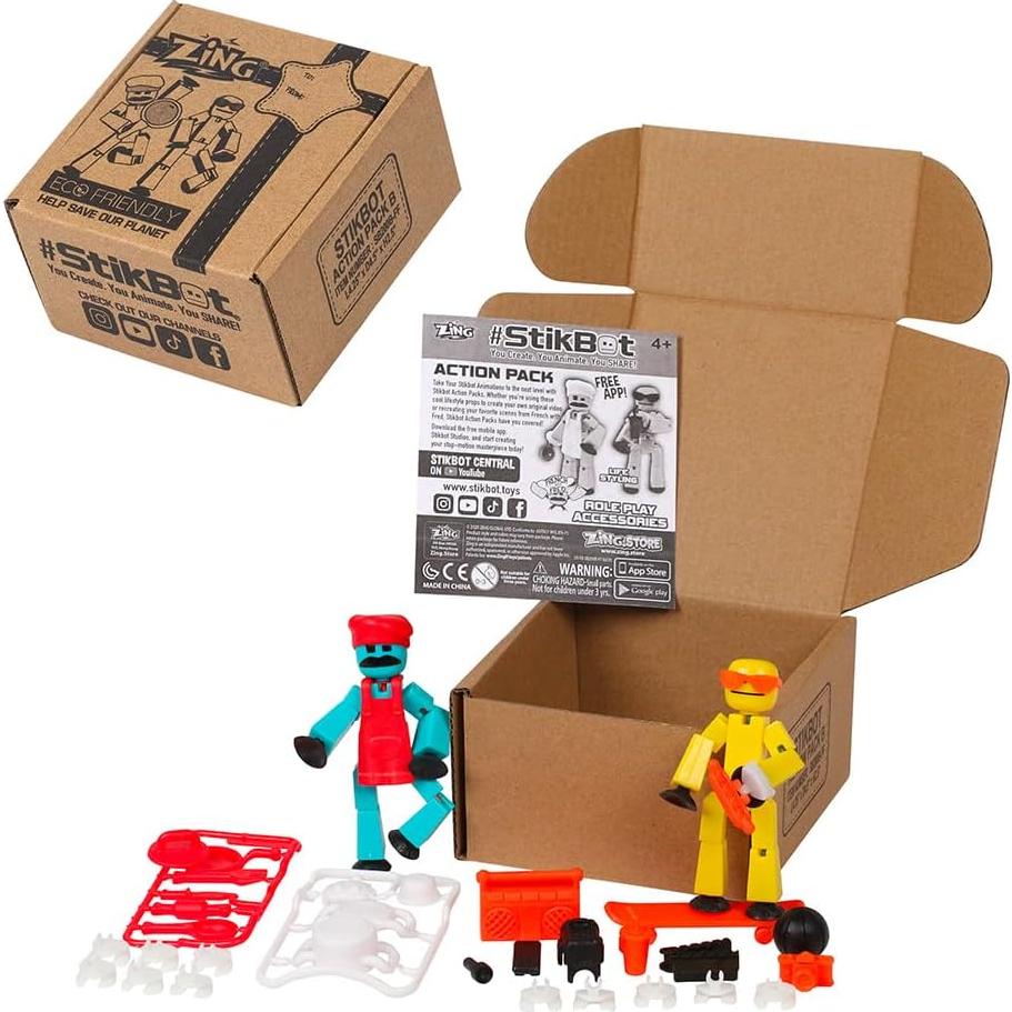Paquete de Acción Stikbot Chef Zing - 2 Figuras y Accesorios