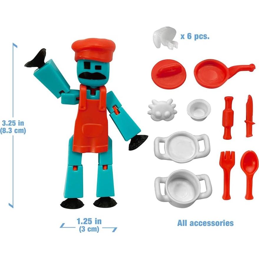 Paquete de Acción Stikbot Chef Zing - 2 Figuras y Accesorios