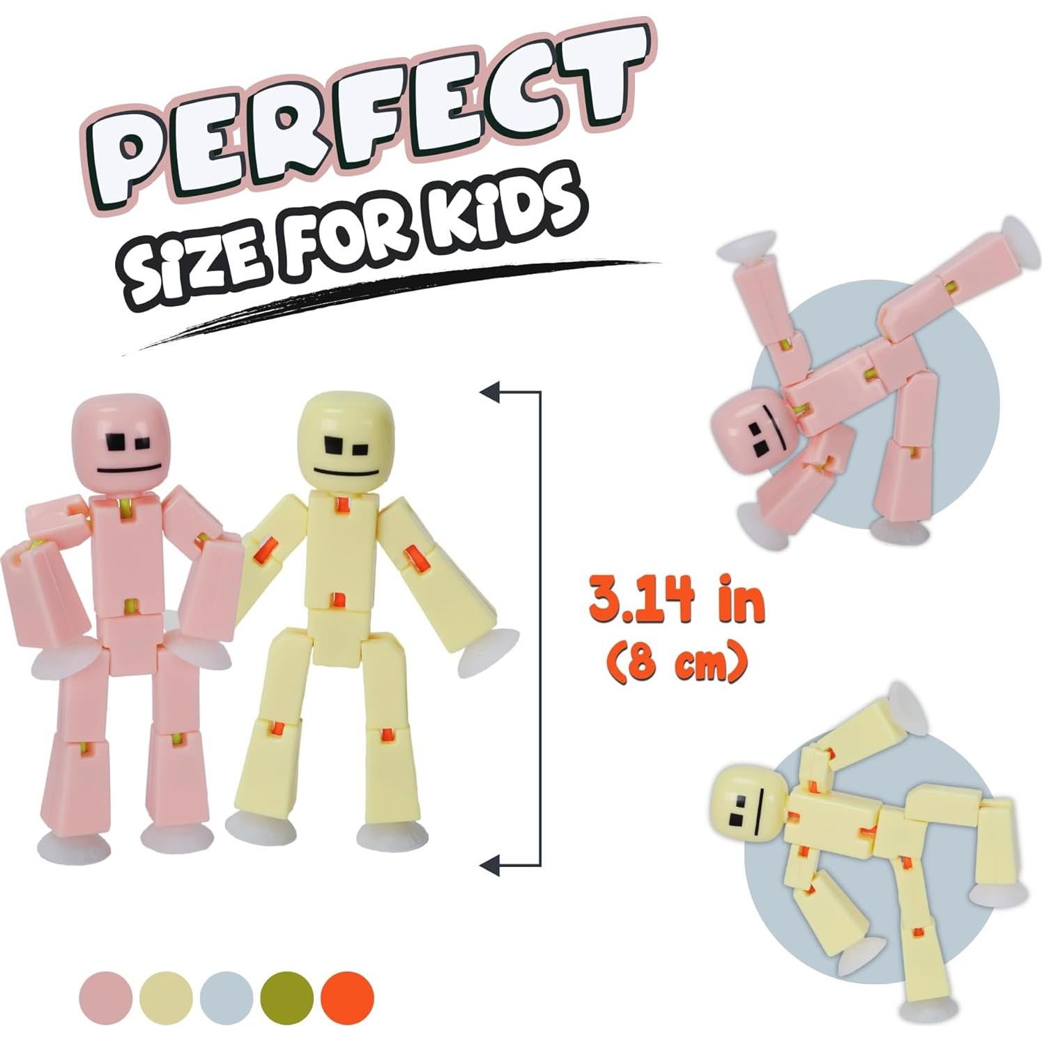 StikBot 8 Paquete Pastel Zing - Figuras Stop Motion para Niños