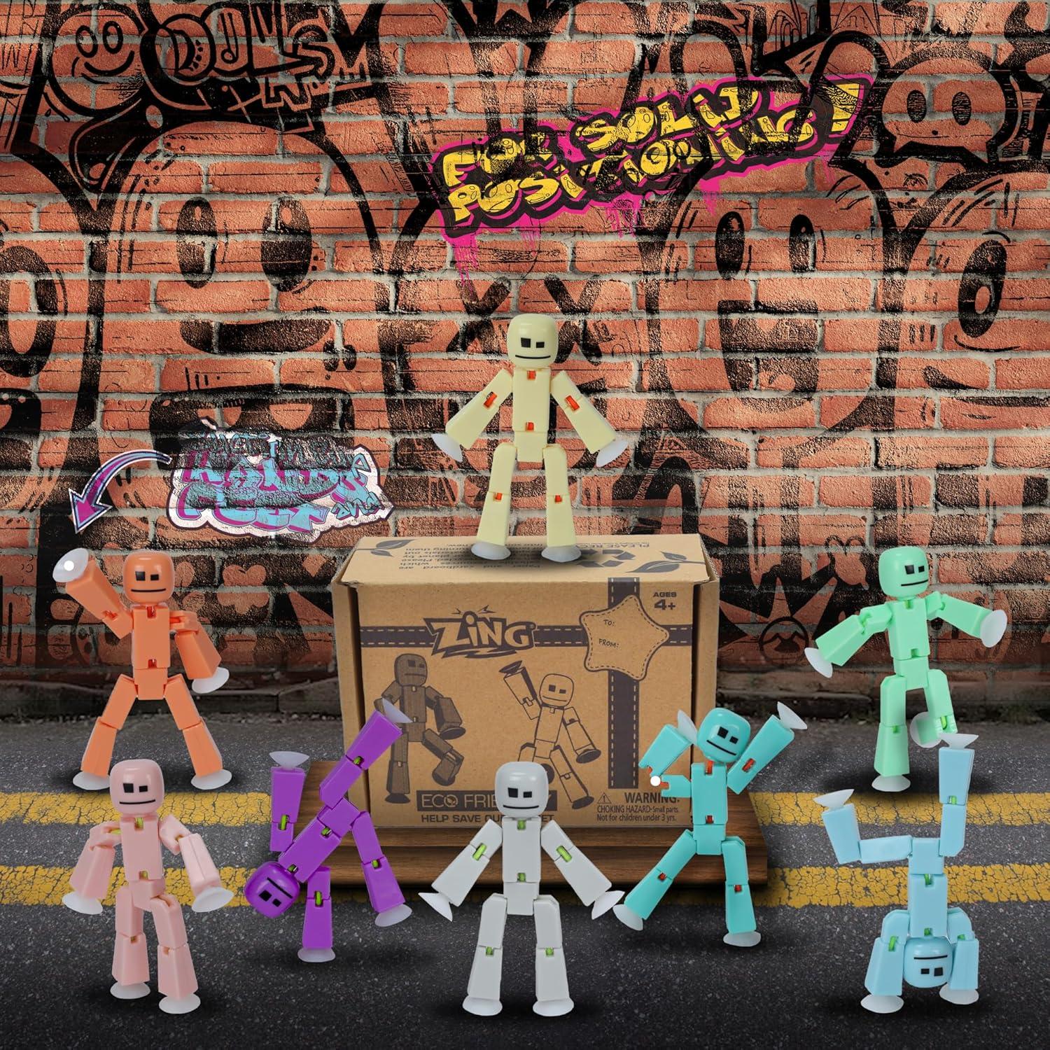 StikBot 8 Paquete Pastel Zing - Figuras Stop Motion para Niños