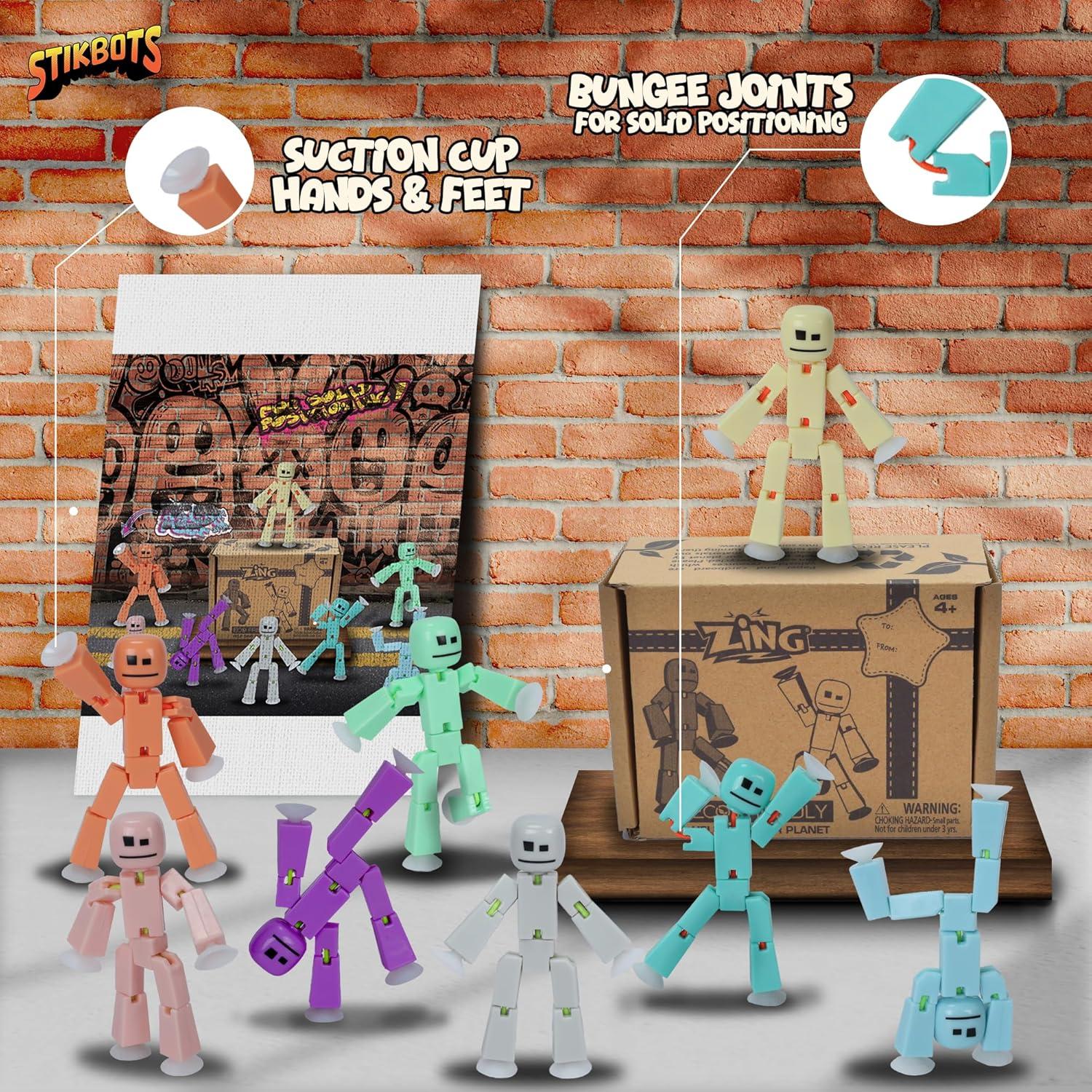 StikBot 8 Paquete Pastel Zing - Figuras Stop Motion para Niños
