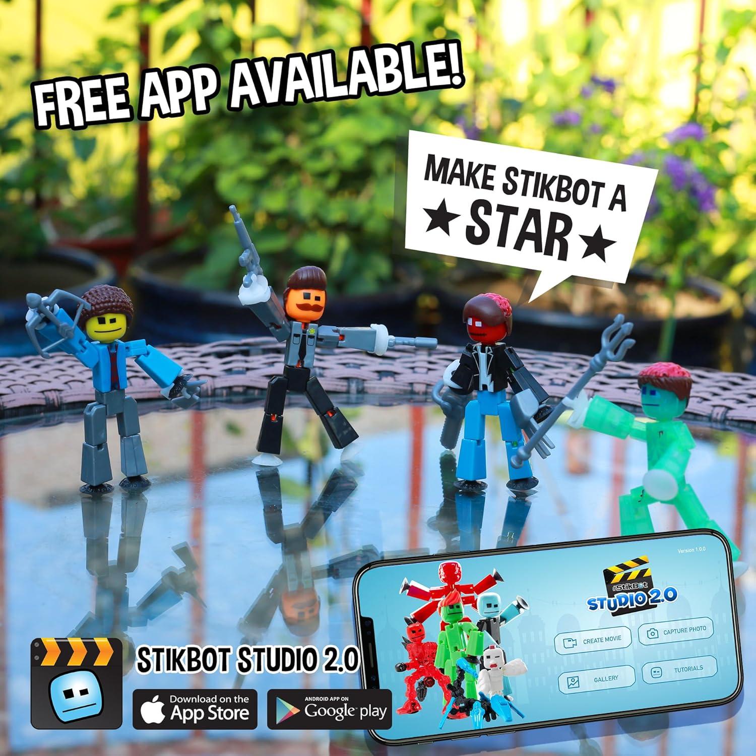 Conjunto de 4 Figuras StikBot Cazadores de Zombis - Juguete Stop Motion