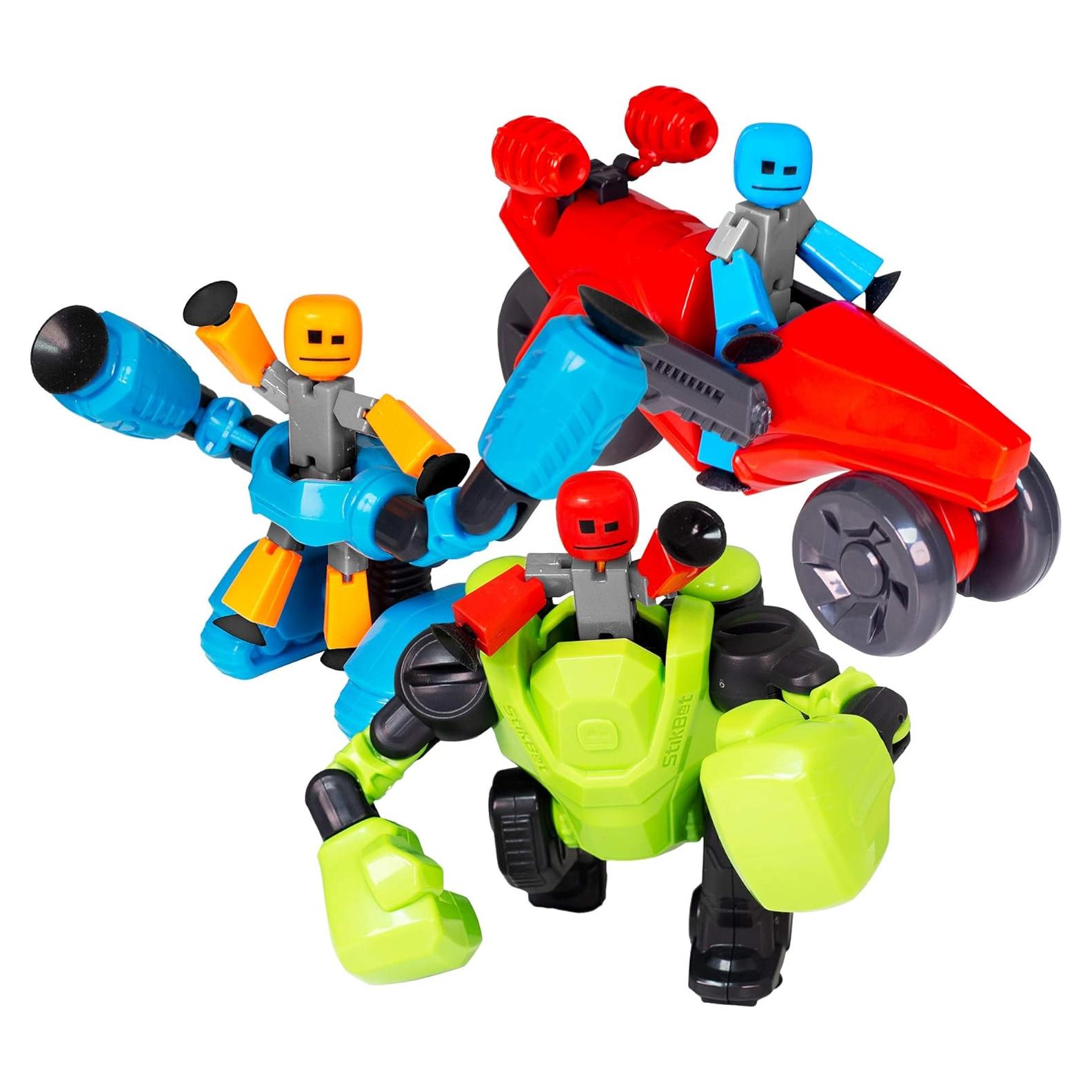 StikBot Zing Megabots Paquete de 3 Figuras y Vehículos