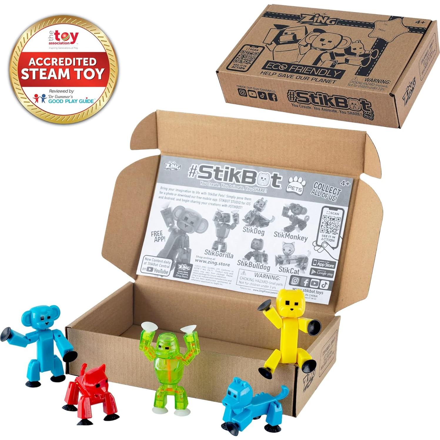 Stikbot Mascotas Zing - Paquete de 5 Figuras de Acción