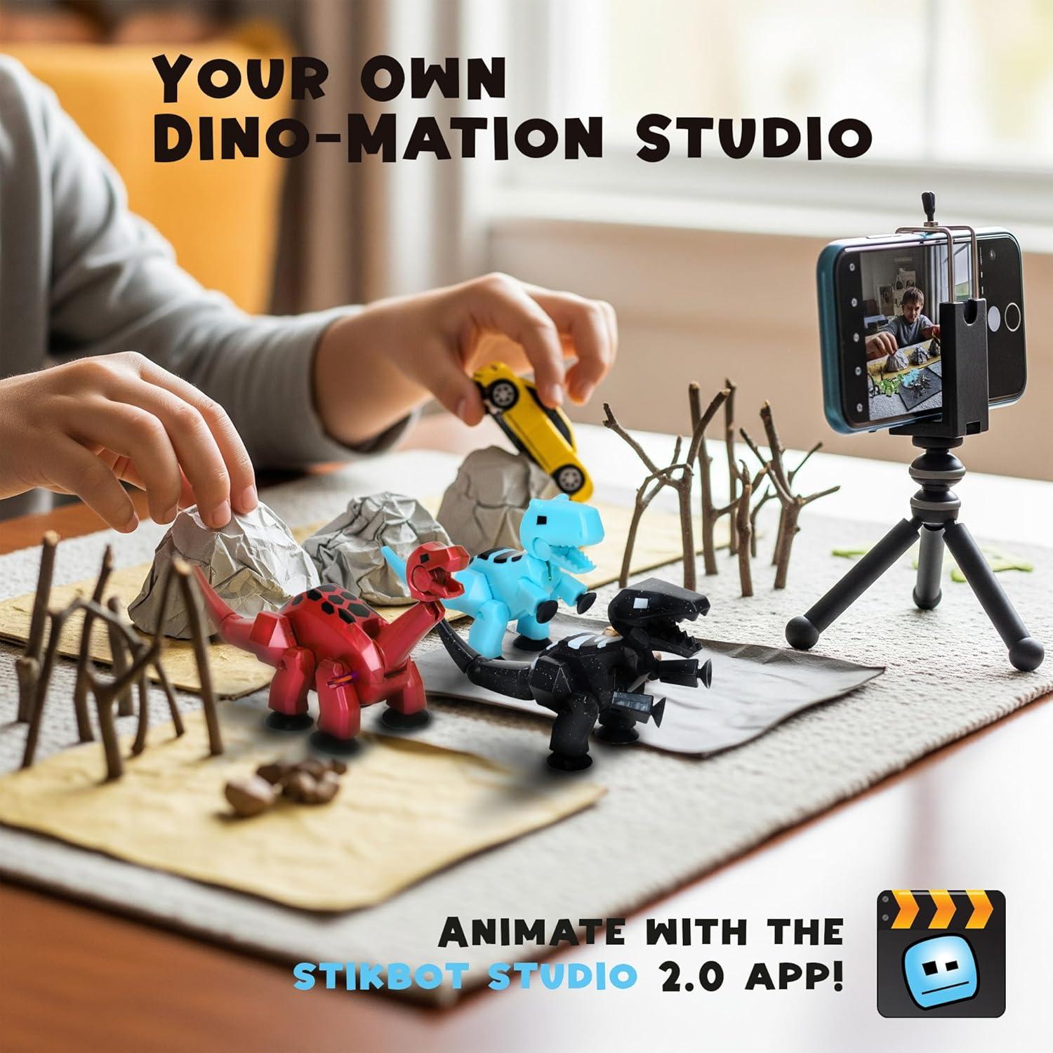 Zing Stikbot MEGA Dino 3 Pack - Brontosaurus, T-Rex, Carnotaurus