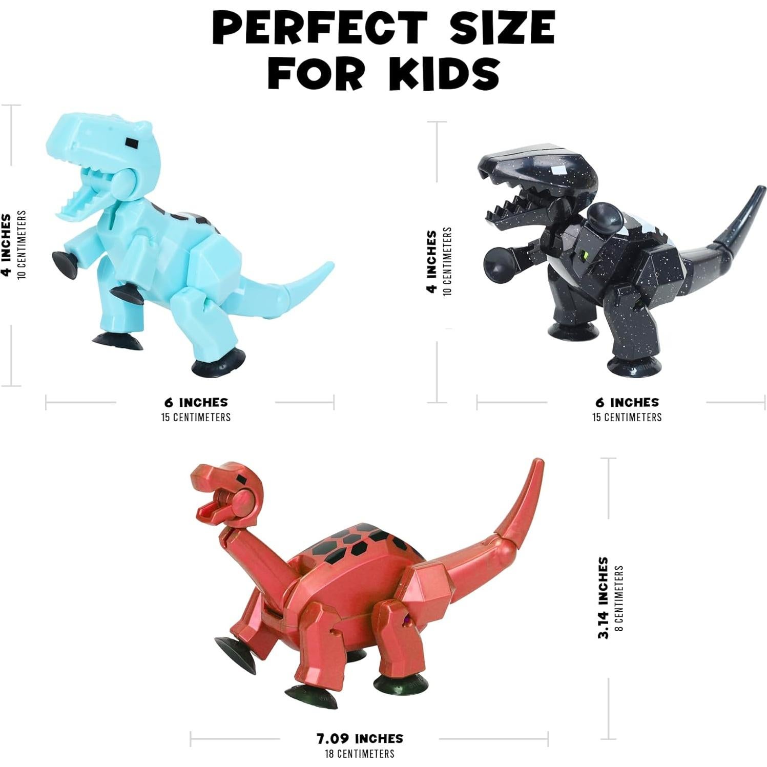 Zing Stikbot MEGA Dino 3 Pack - Brontosaurus, T-Rex, Carnotaurus