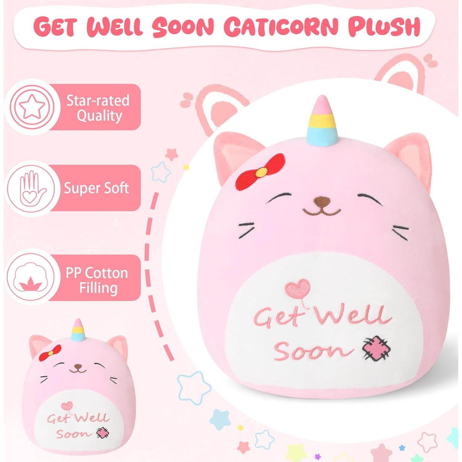 Peluche Caticorn Rosa Mejorate Pronto 25 cm para Niños