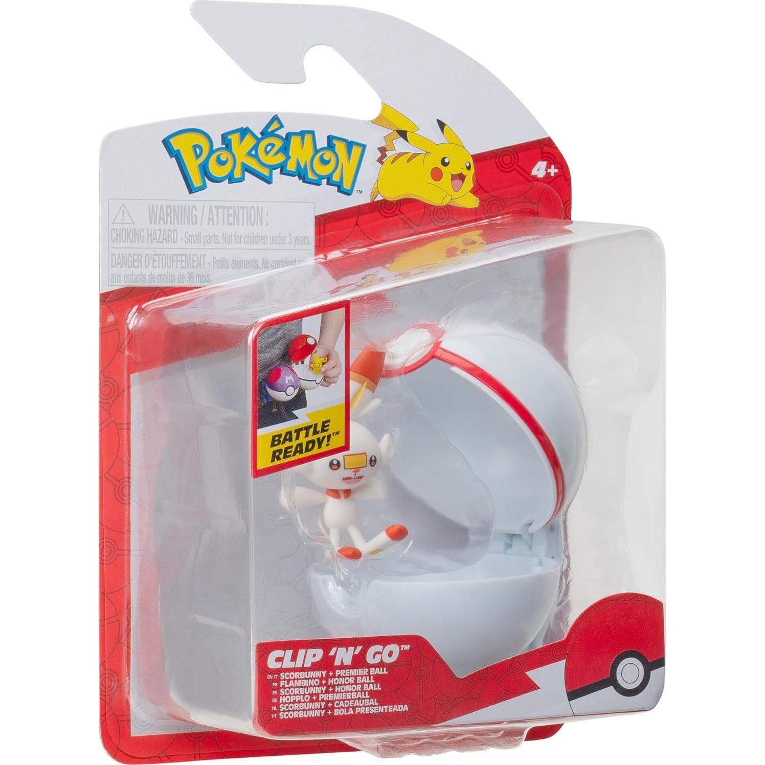 Pokémon Clip 'N' Go Scorbunny y Premier Ball - Figura 2"