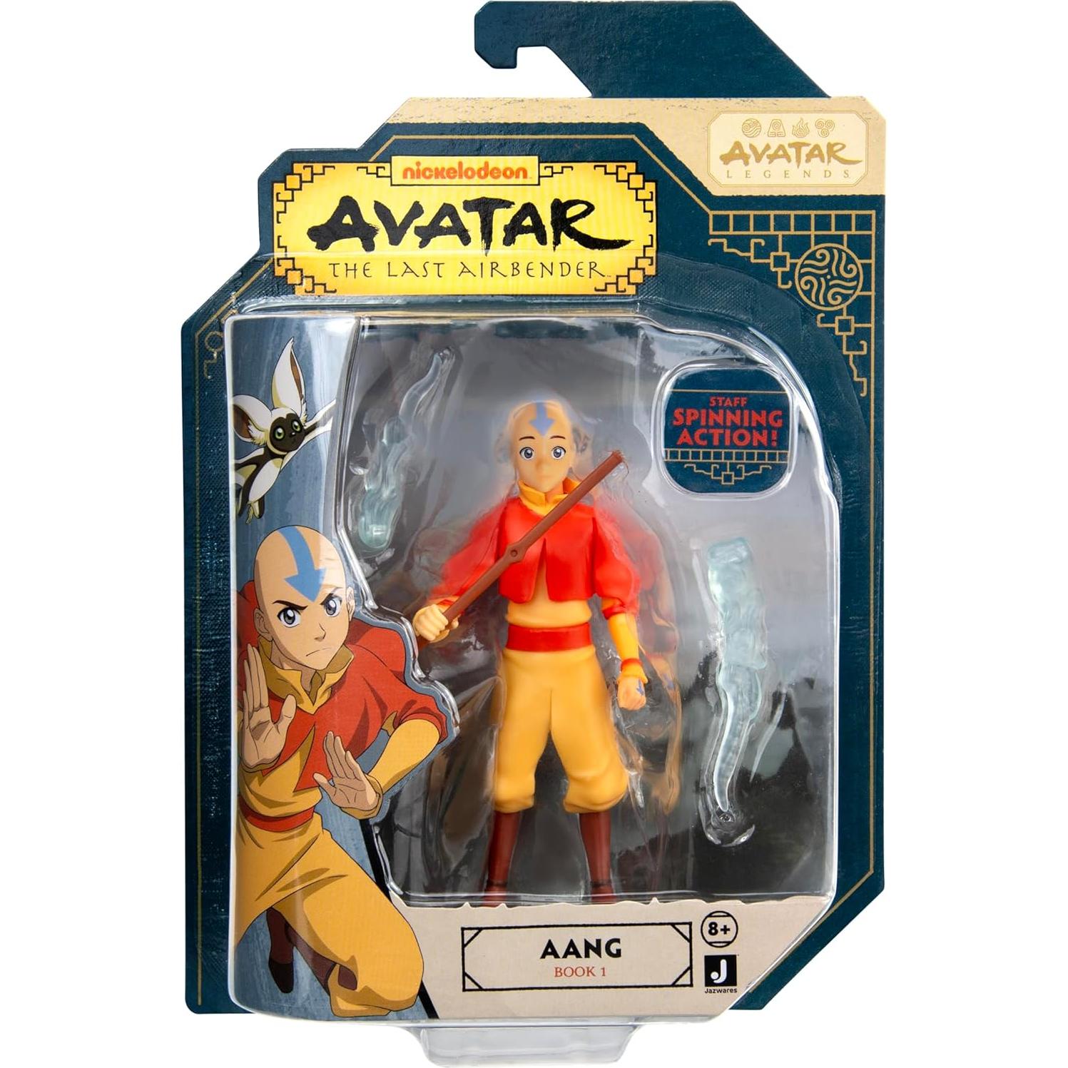 Figura Aang (Libro Uno) Jazwares 11.4 cm con Bastón y Efectos