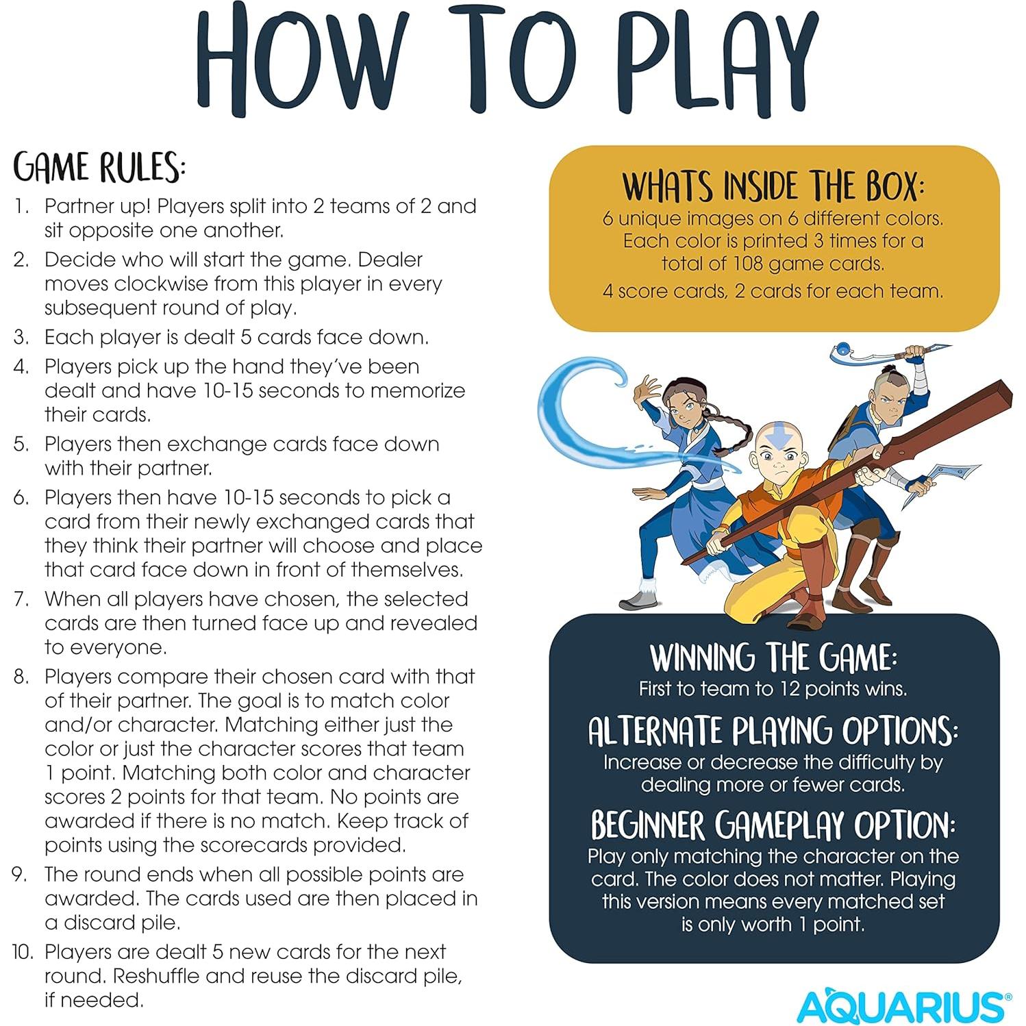 Juego de Cartas Memory Master AQUARIUS - Avatar La Leyenda de Aang