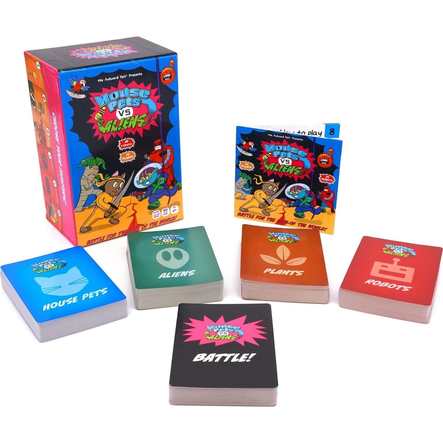 Juego de Cartas Mascotas vs Alienígenas Awkward Yeti 2-4 Jugadores