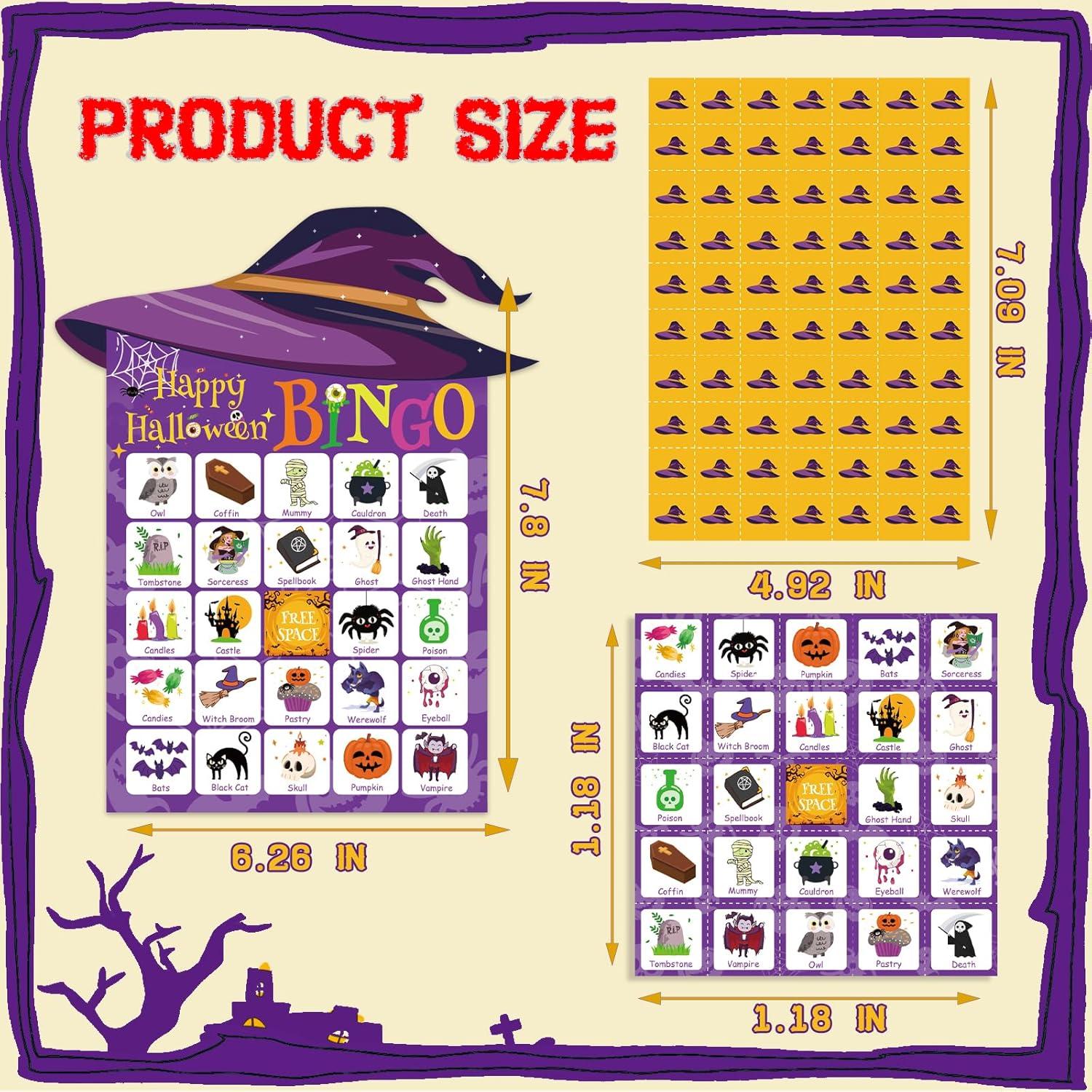 Juego de Bingo de Halloween YQUQWN para 24 Jugadores