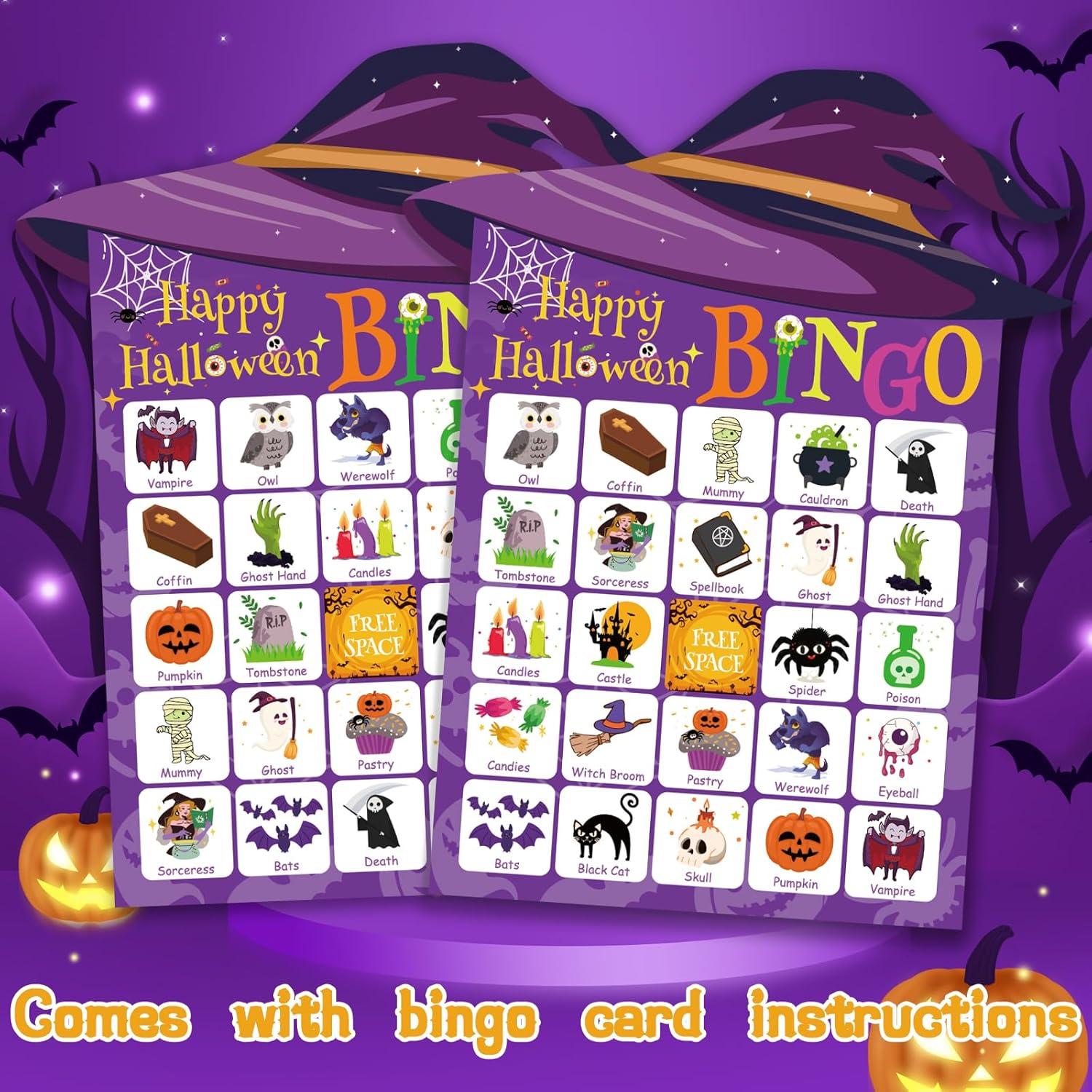 Juego de Bingo de Halloween YQUQWN para 24 Jugadores
