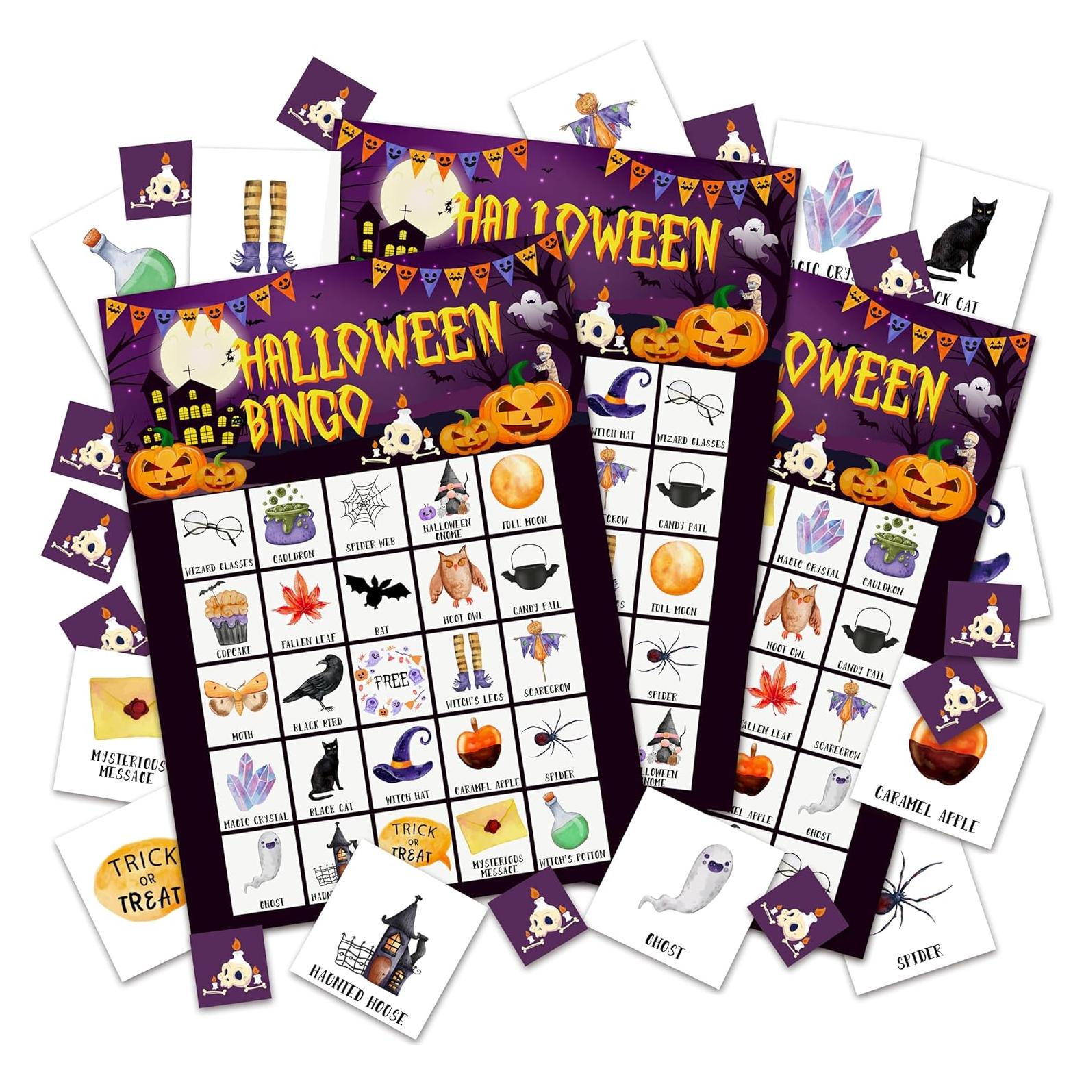 Juego de Bingo de Halloween para 24 Jugadores - LSJEHTQ
