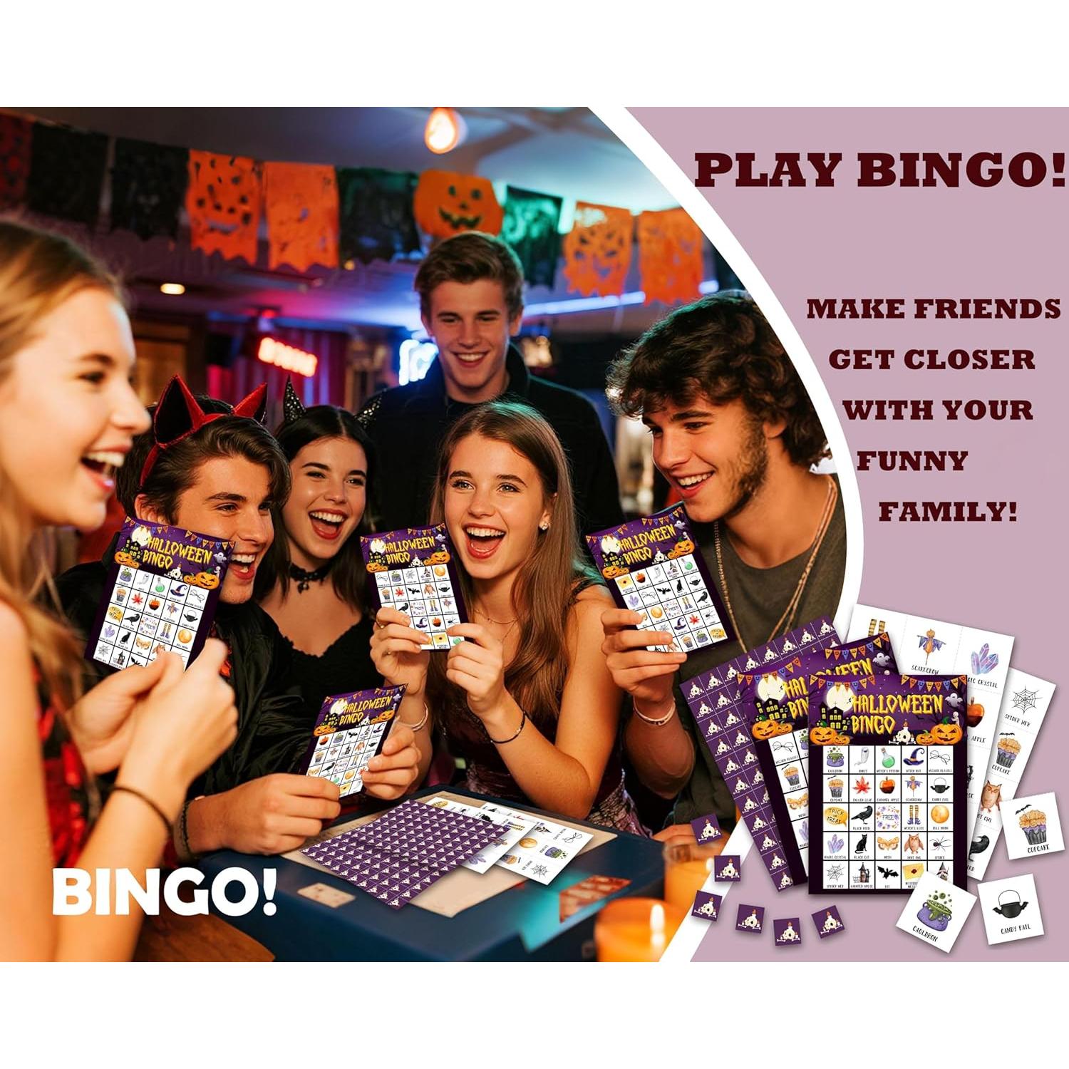 Juego de Bingo de Halloween para 24 Jugadores - LSJEHTQ