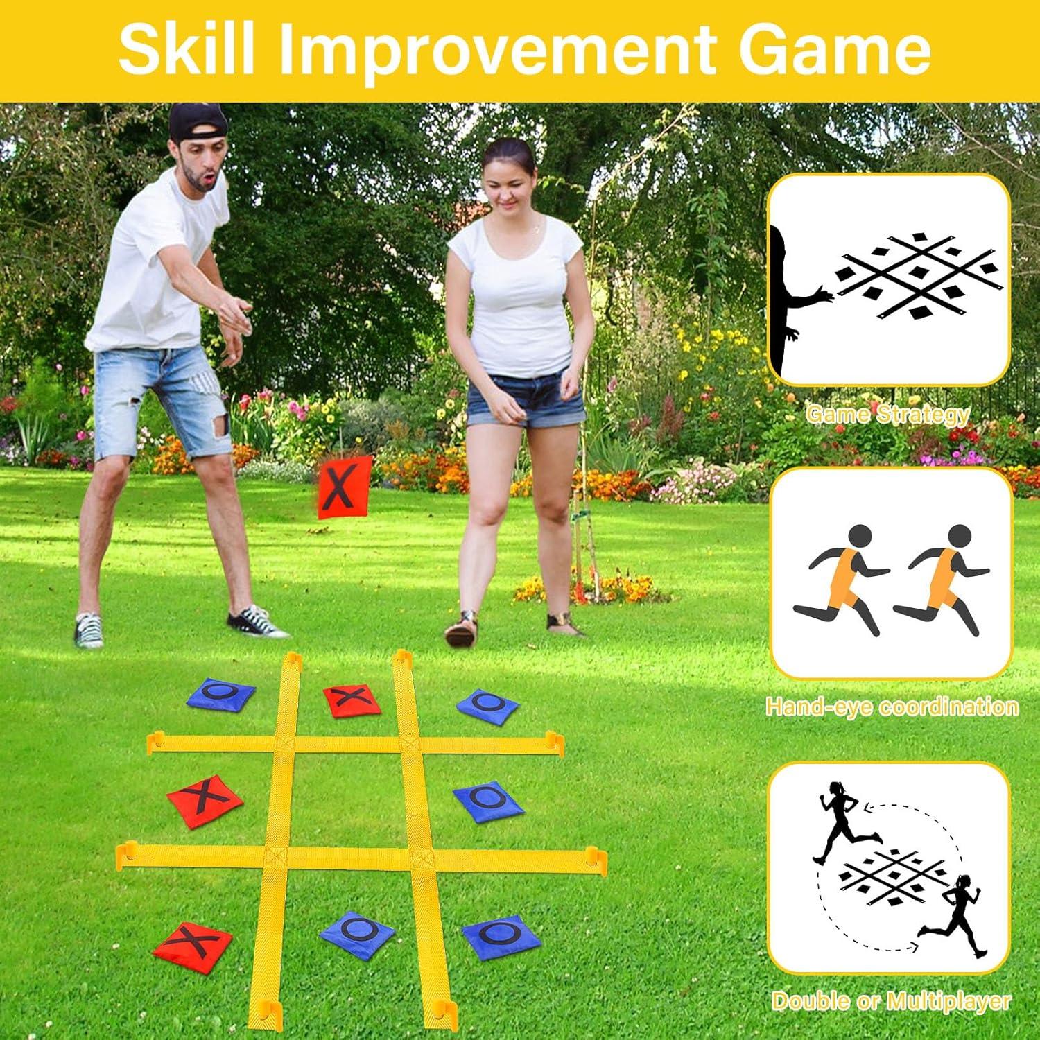 Juego de Tres en Raya Gigante GoBene para Jardín - 10 Bolsas de Frijoles