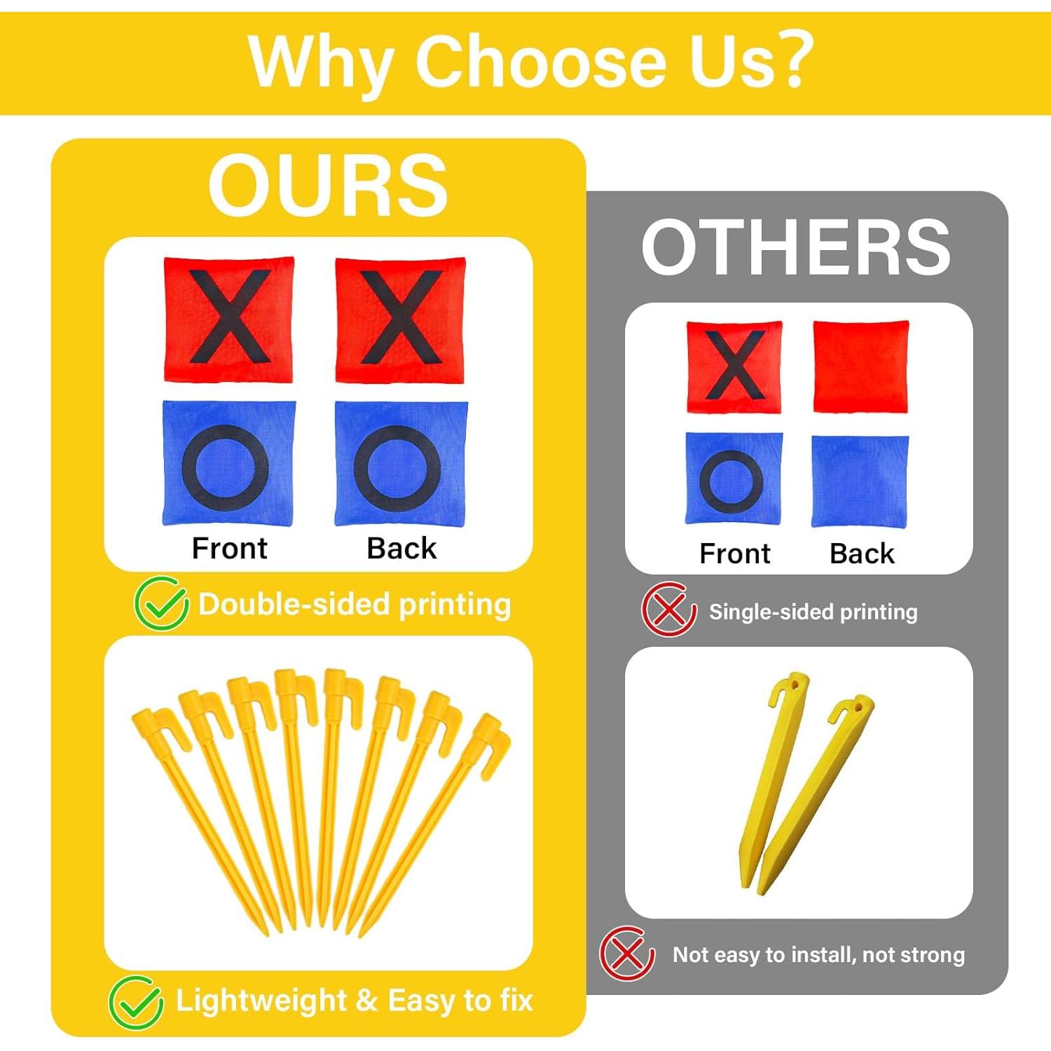 Juego de Tres en Raya Gigante GoBene para Jardín - 10 Bolsas de Frijoles