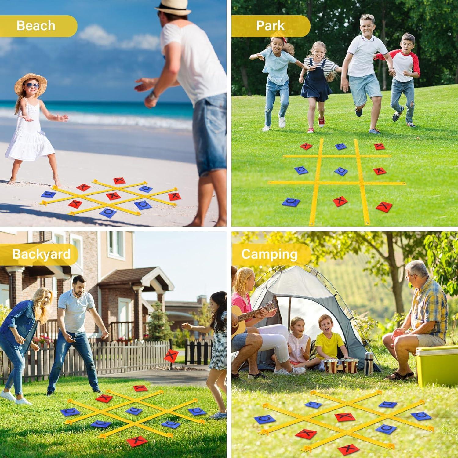 Juego de Tres en Raya Gigante GoBene para Jardín - 10 Bolsas de Frijoles