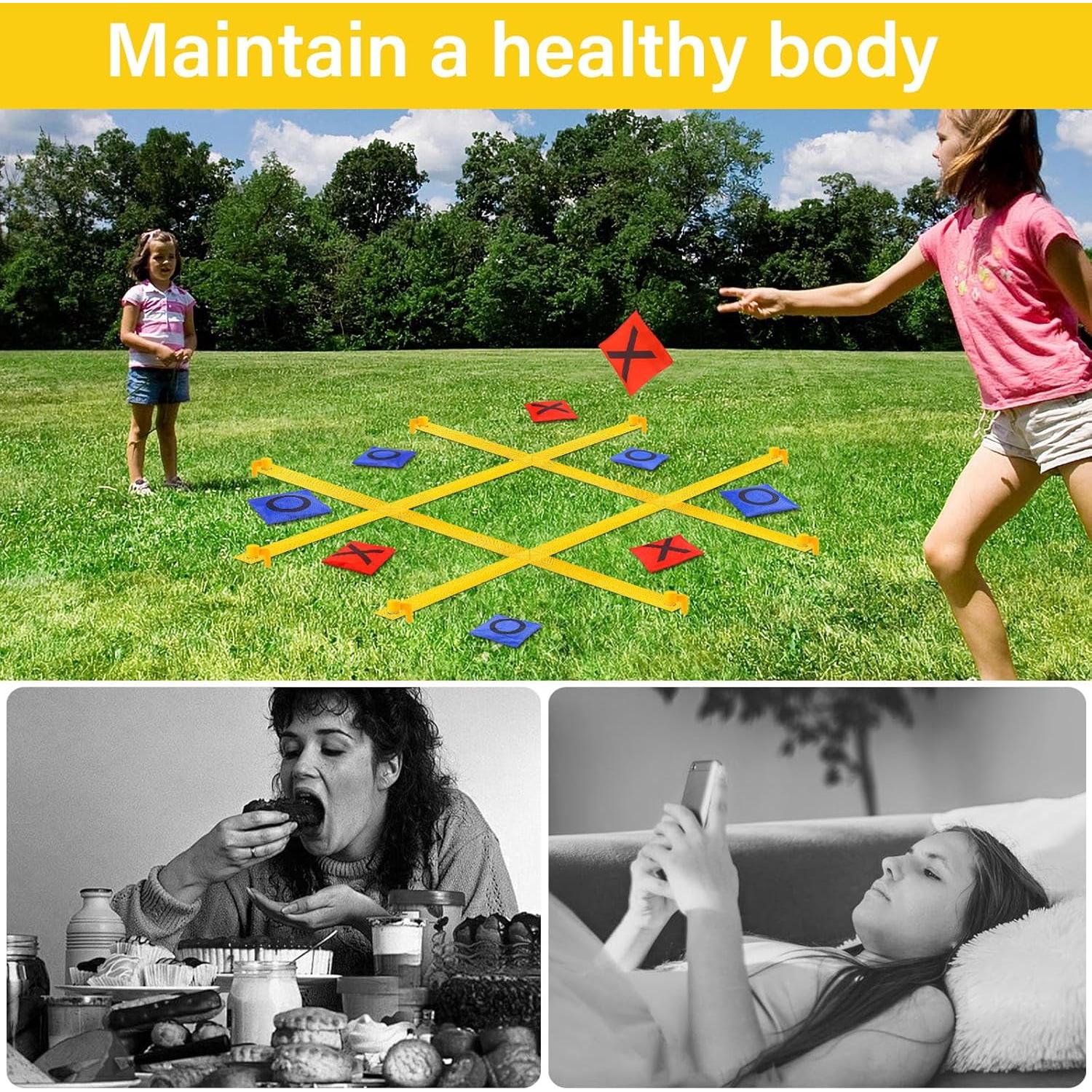 Juego de Tres en Raya Gigante GoBene para Jardín - 10 Bolsas de Frijoles