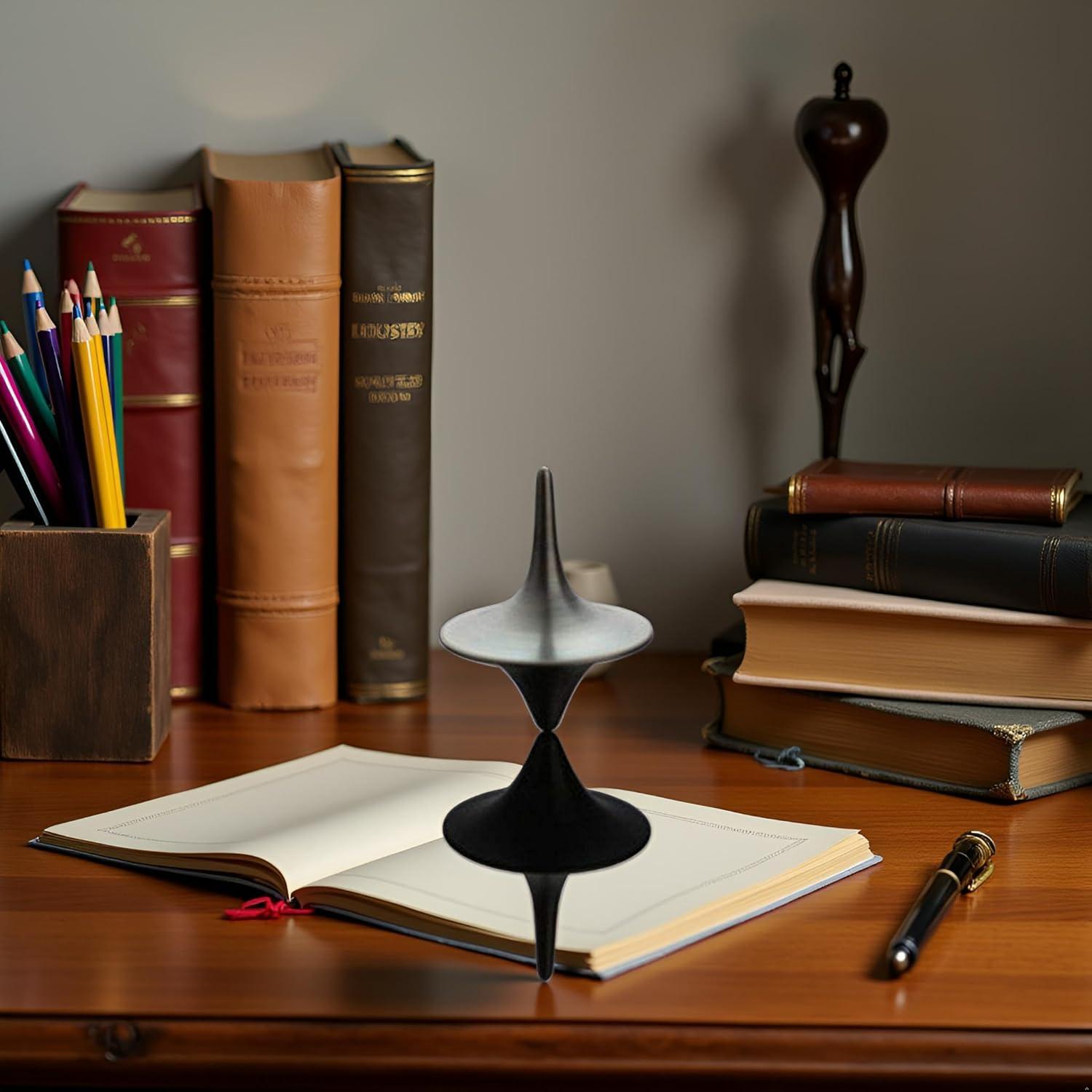 Peonza de Metal Junfamilee, Giroscopio Vintage de Zinc