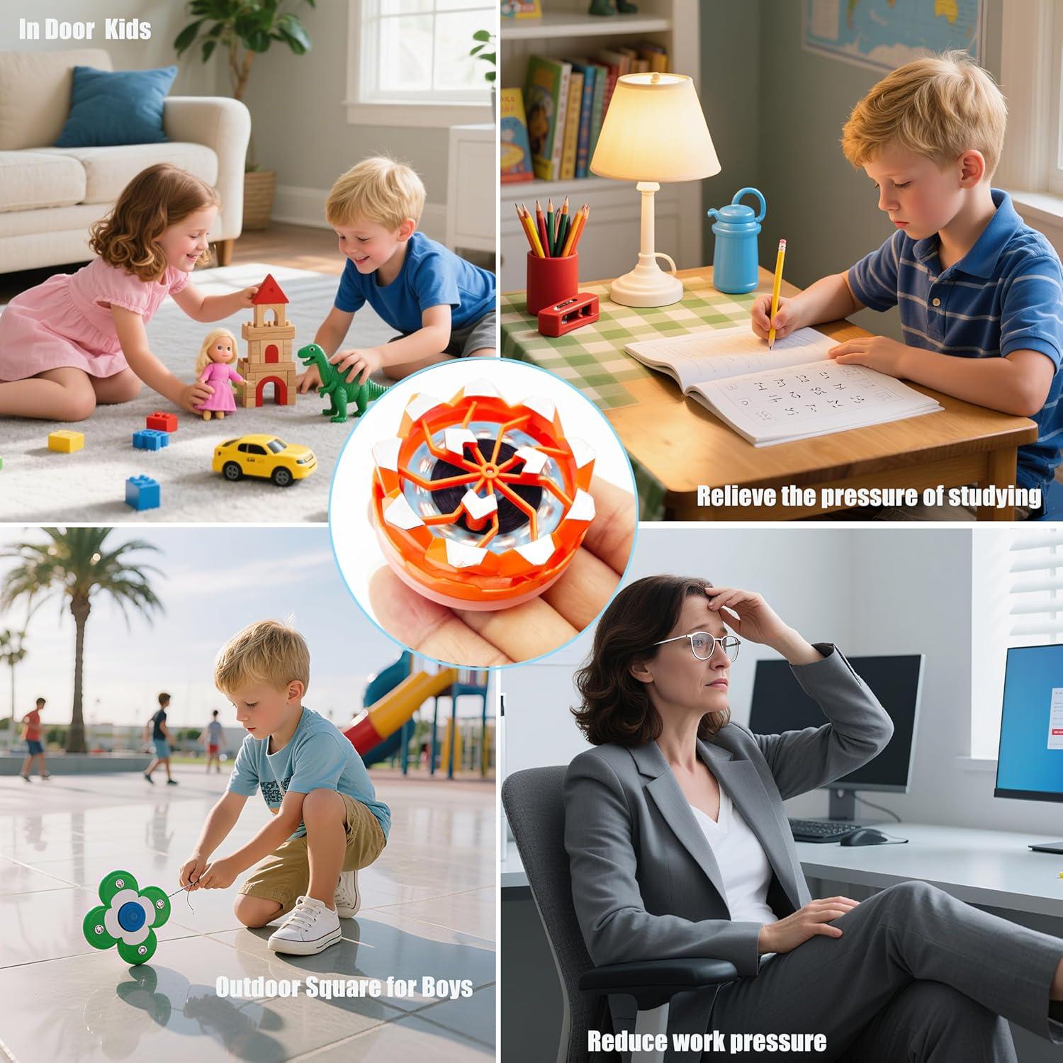 Trompos Giratorios Antiestrés 4-Pack Genérico - Juguetes para Niños