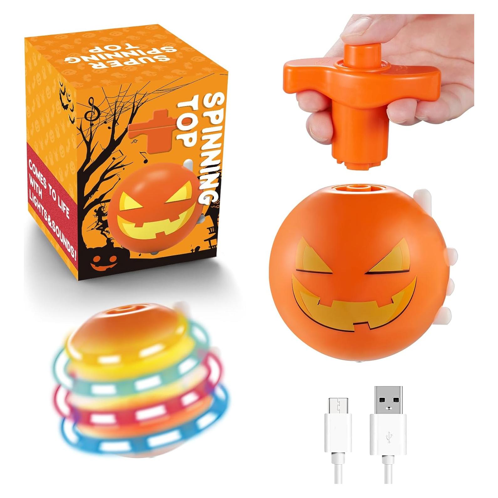 Tops Giratorios Iluminados Halloween Bright Future Toys - Calabaza