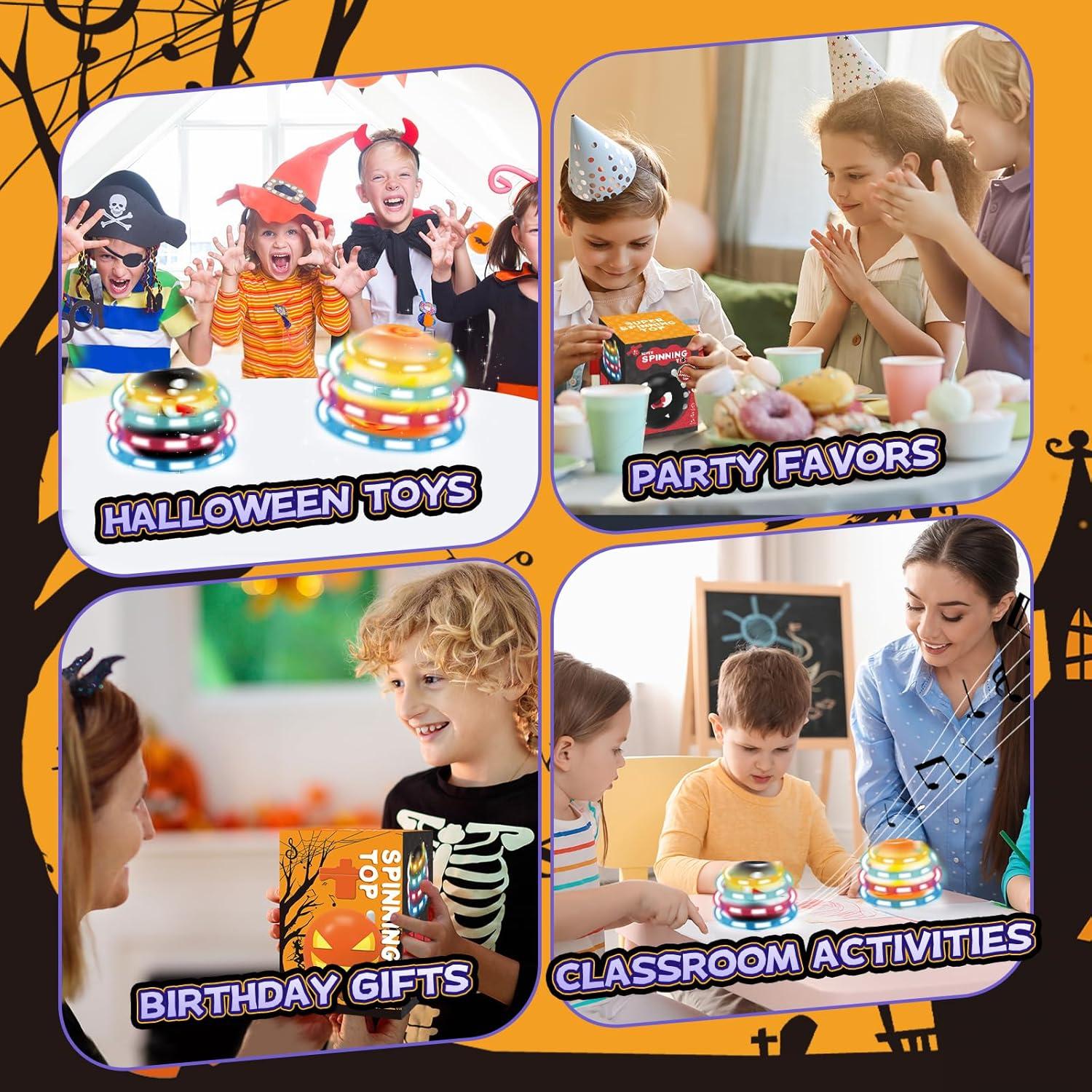 Tops Giratorios Iluminados Halloween Bright Future Toys - Calabaza