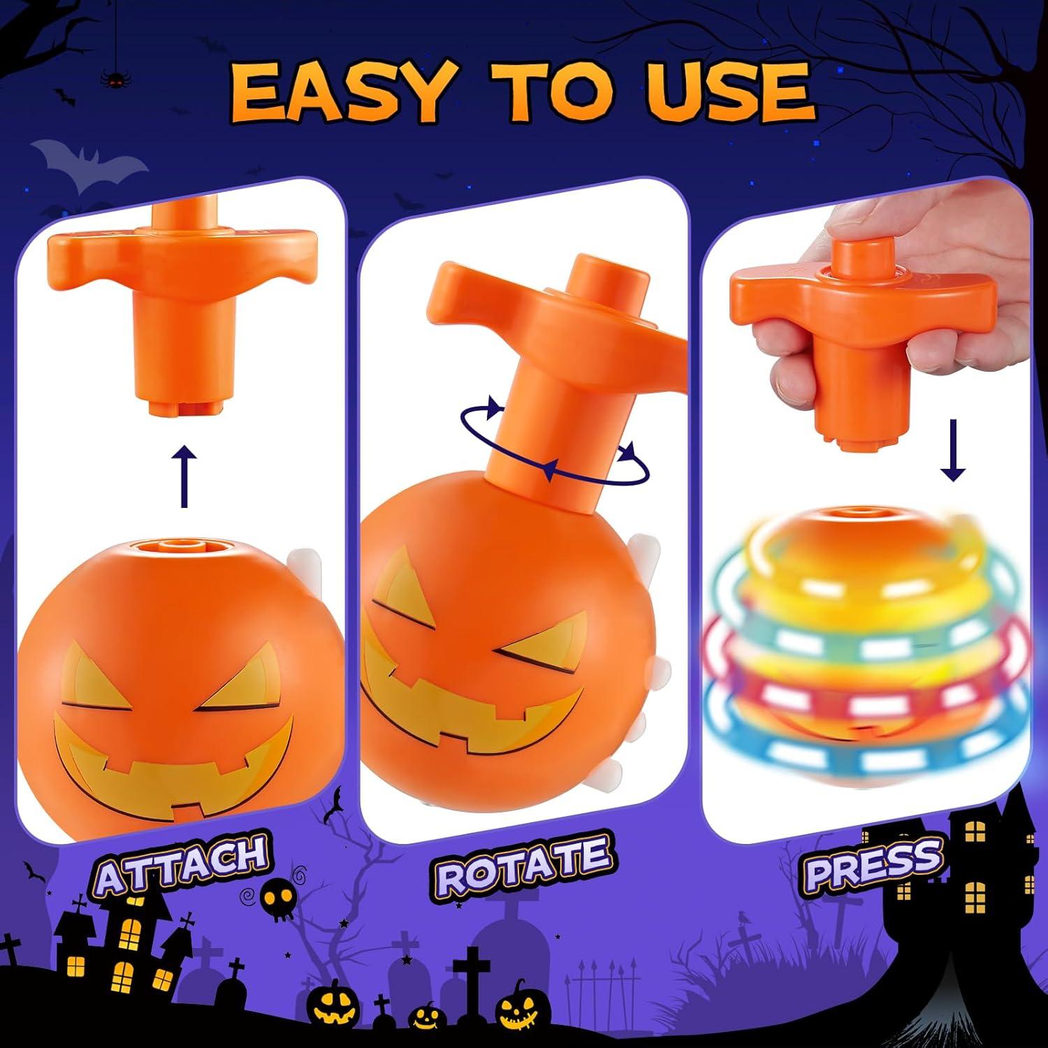 Tops Giratorios Iluminados Halloween Bright Future Toys - Calabaza