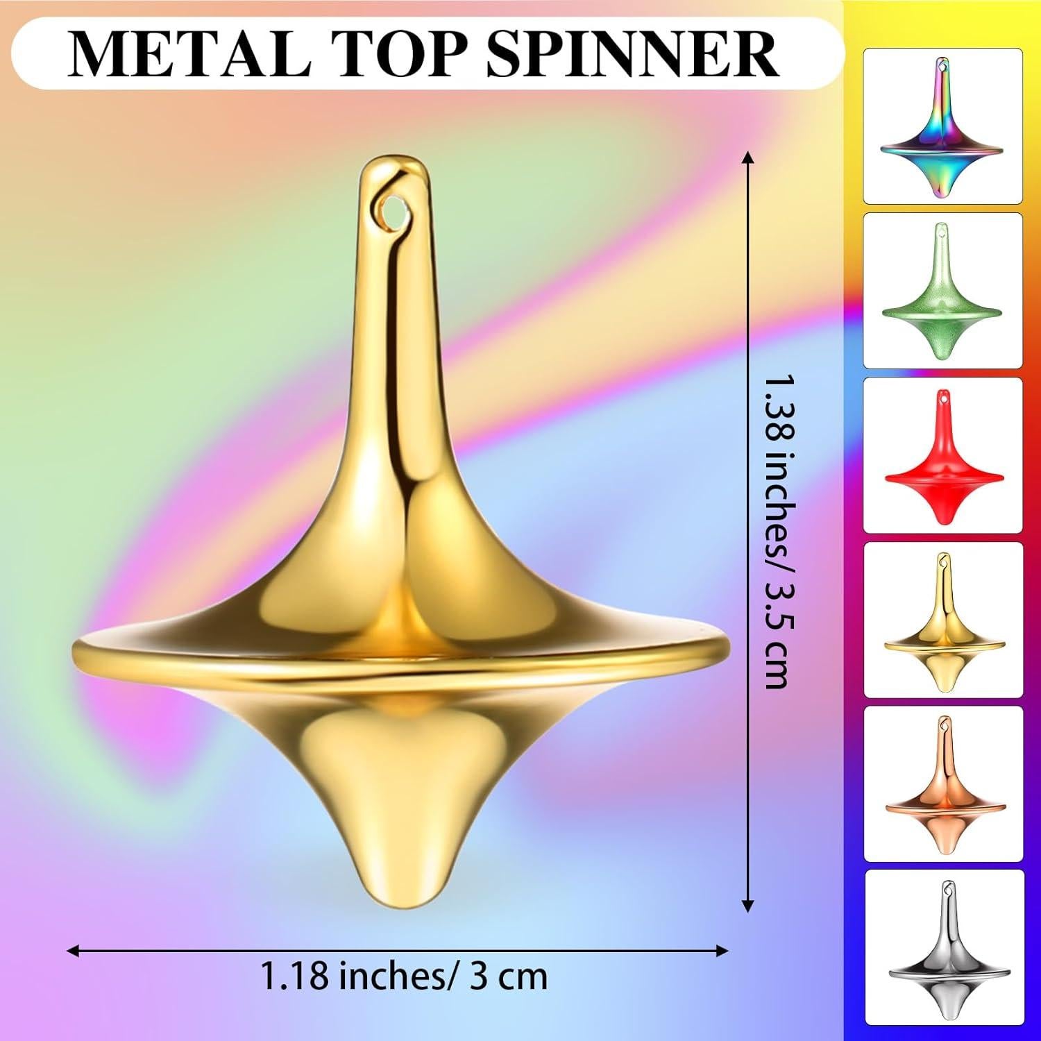 Trompos Giratorios de Metal Lenwen - Paquete de 6 Colores