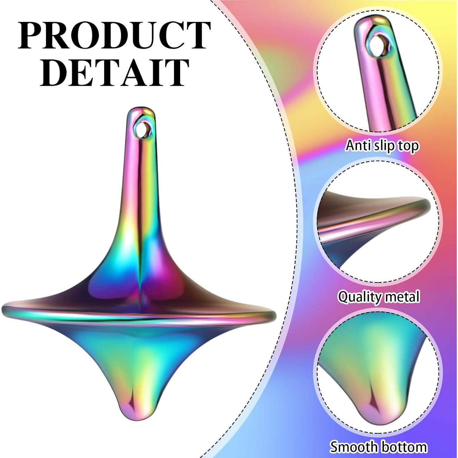 Trompos Giratorios de Metal Lenwen - Paquete de 6 Colores