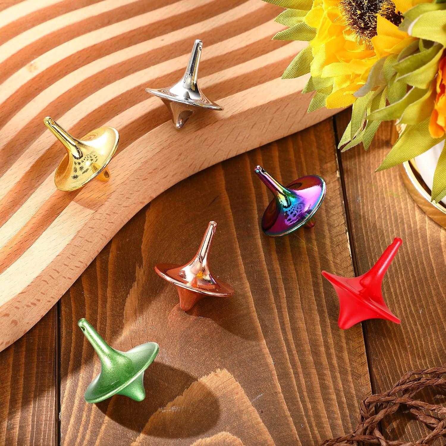 Trompos Giratorios de Metal Lenwen - Paquete de 6 Colores