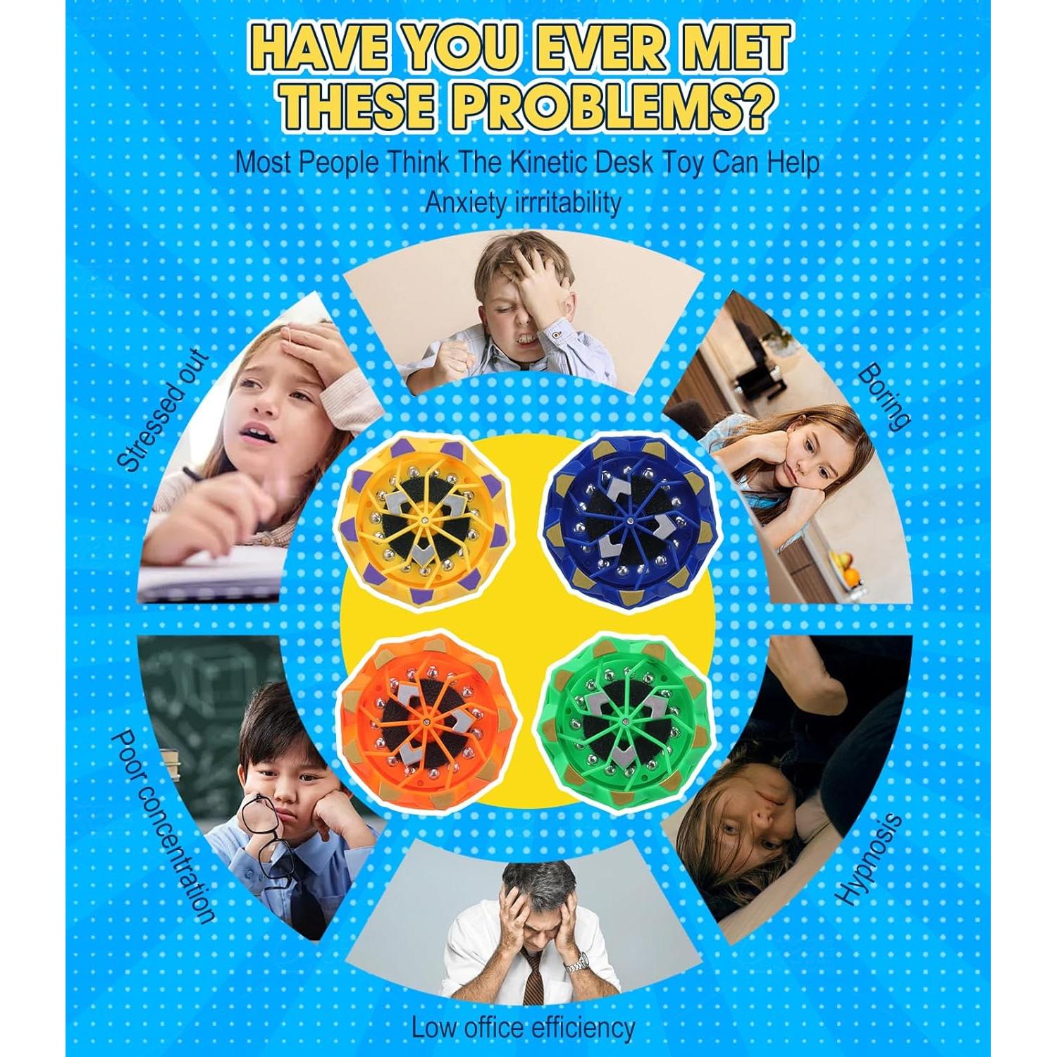 4PCS Juguetes Giroscopios Antiestrés NGOKPYD para Niños