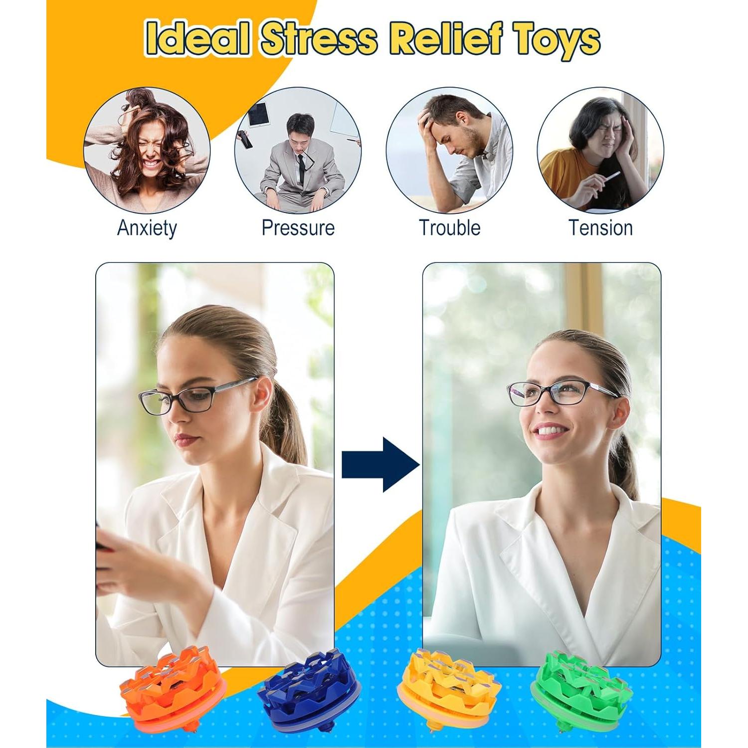 4PCS Juguetes Giroscopios Antiestrés NGOKPYD para Niños