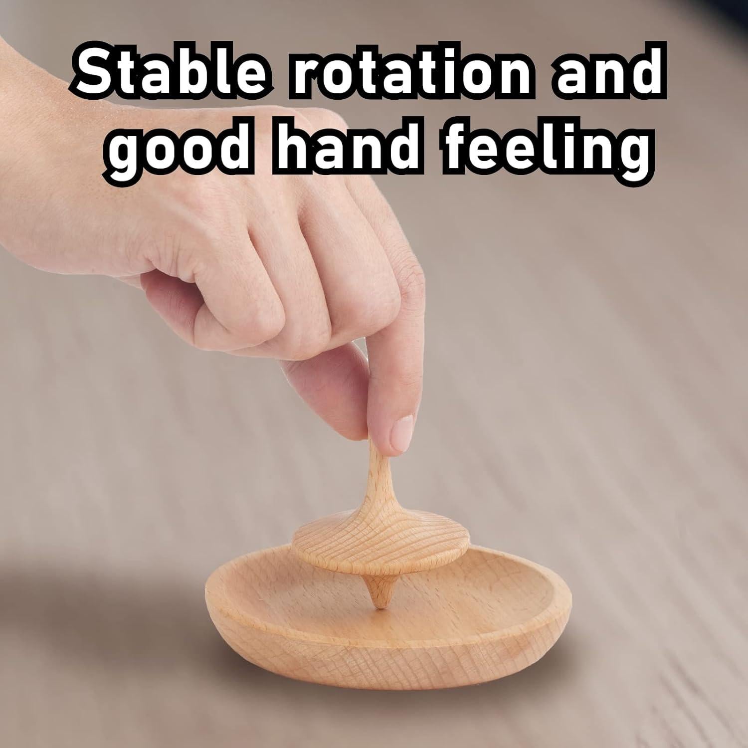 Trompos de Madera JstFrU con Base - Set de 2, 130g