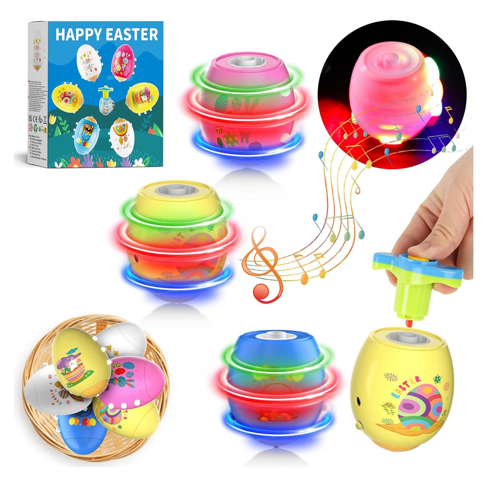 Paquete de 6 Juguetes Trompos Iluminados HIEMAO para Niños