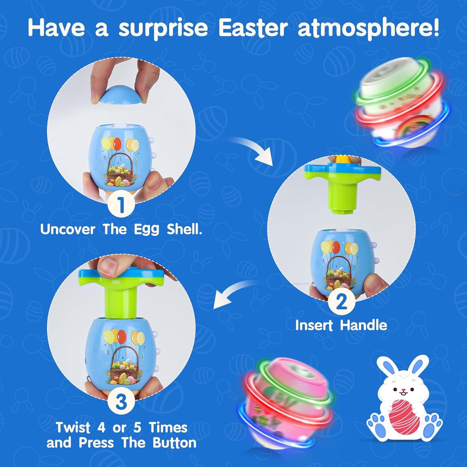 Paquete de 6 Juguetes Trompos Iluminados HIEMAO para Niños