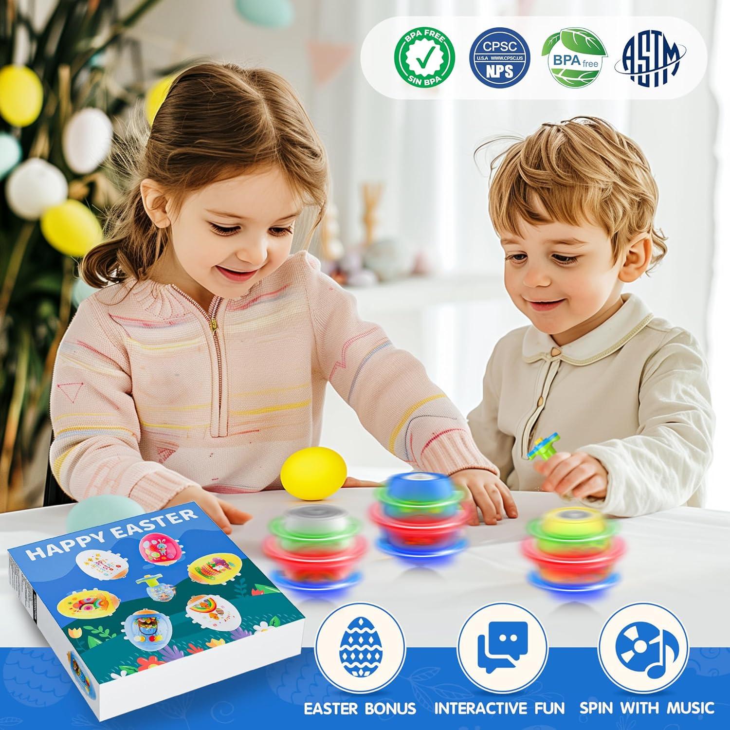 Paquete de 6 Juguetes Trompos Iluminados HIEMAO para Niños