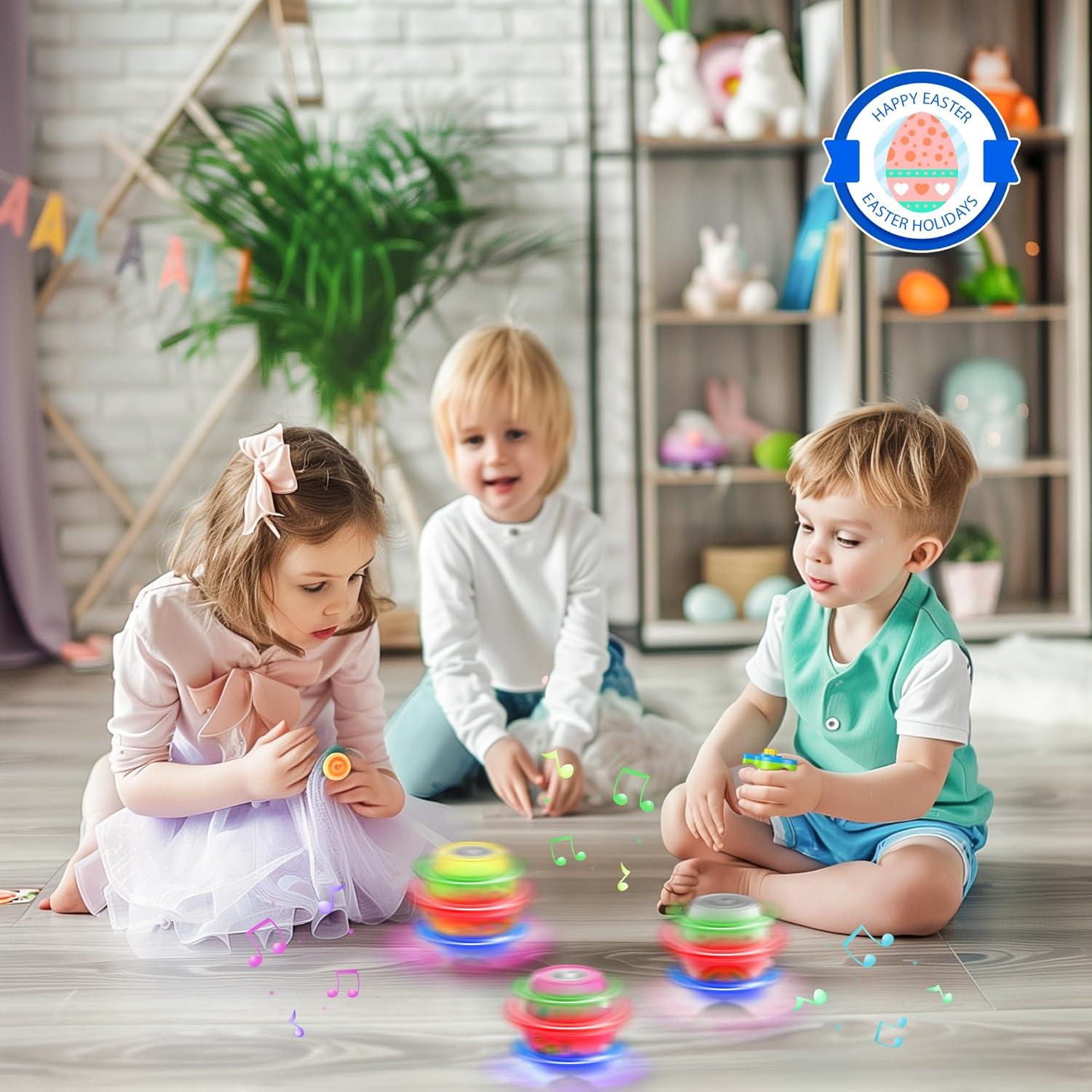 Paquete de 6 Juguetes Trompos Iluminados HIEMAO para Niños