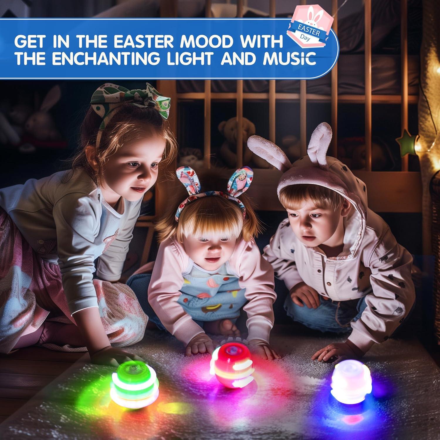 Paquete de 6 Juguetes Trompos Iluminados HIEMAO para Niños