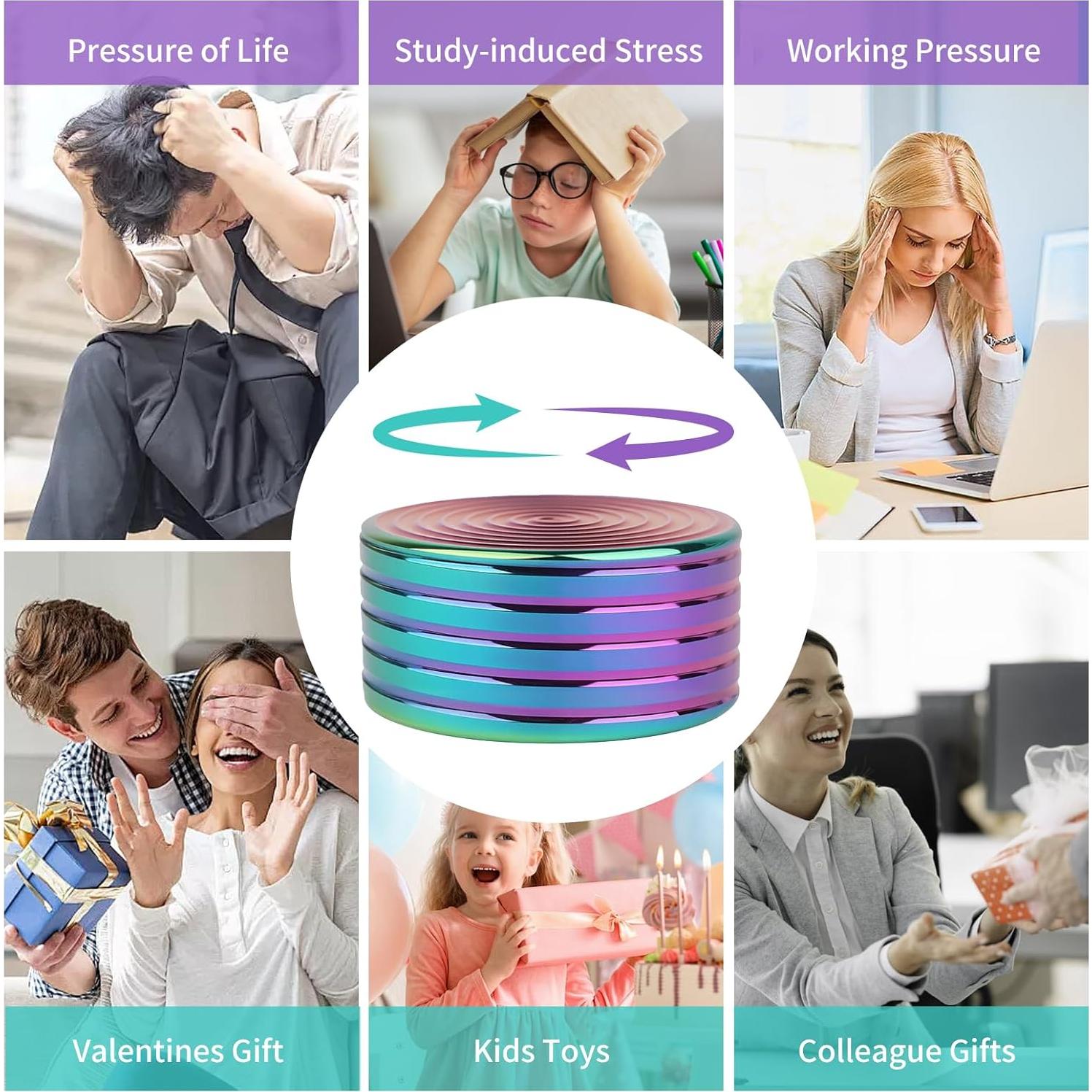 Trompo Antiestrés Kinetic 50mm Aanrasey - Juguete de Escritorio