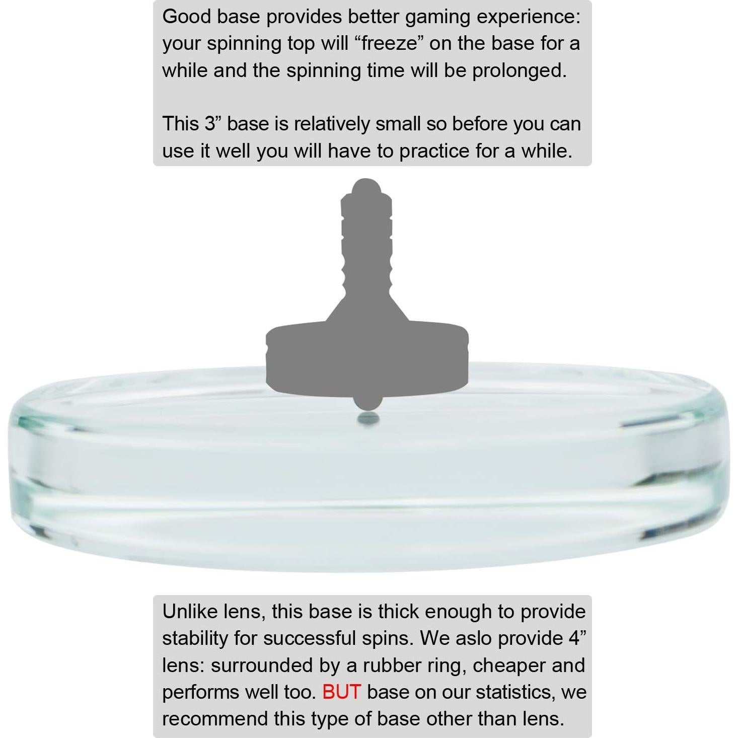 Base de Peonza DjuiinoStar 7.8cm Pulida a Mano para Giros