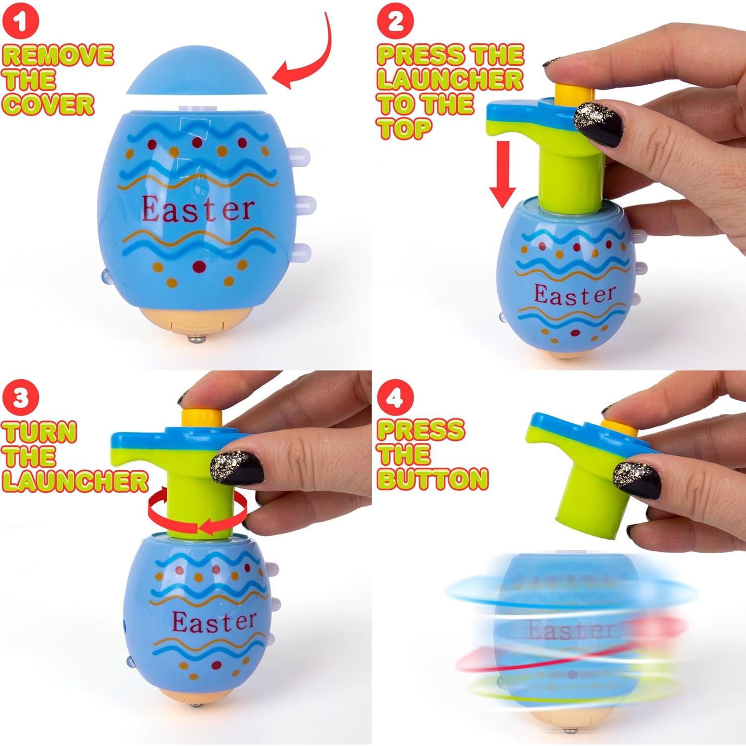 Set de 12 Trompos de Huevos de Pascua ArtCreativity - Juguetes LED